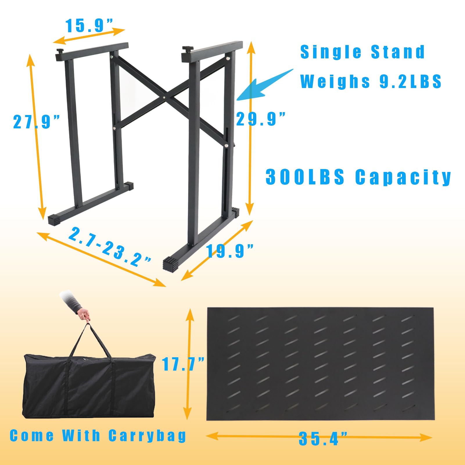 Adjustable Portable DJ Stand - Foldable Angled DJ Mixer Table with 35” x 17.7” Desktop & Carry Bag for Drum Machines, Controllers, Keyboards & Turntables | Perfect for Home Studios, Live Performances & Mobile DJ Gigs