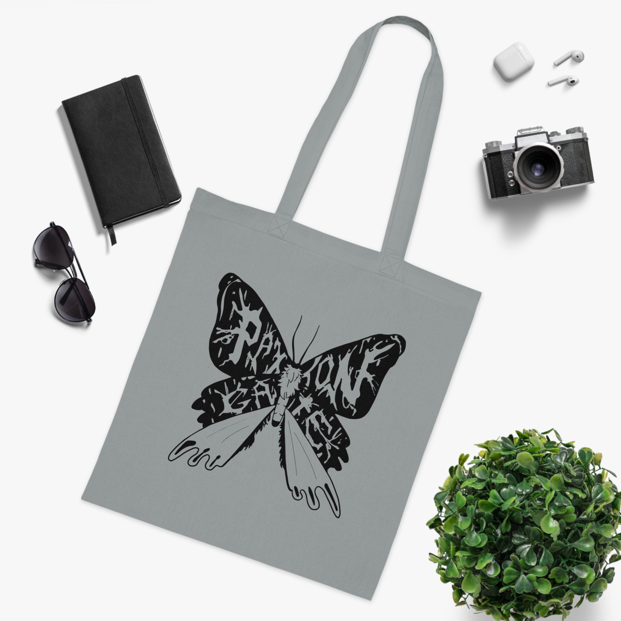 Premium Cotton Moth Tote Bag - Eco-Friendly Reusable Shopping Bag for Women & Men - Perfect for Groceries, Beach, Work & Travel