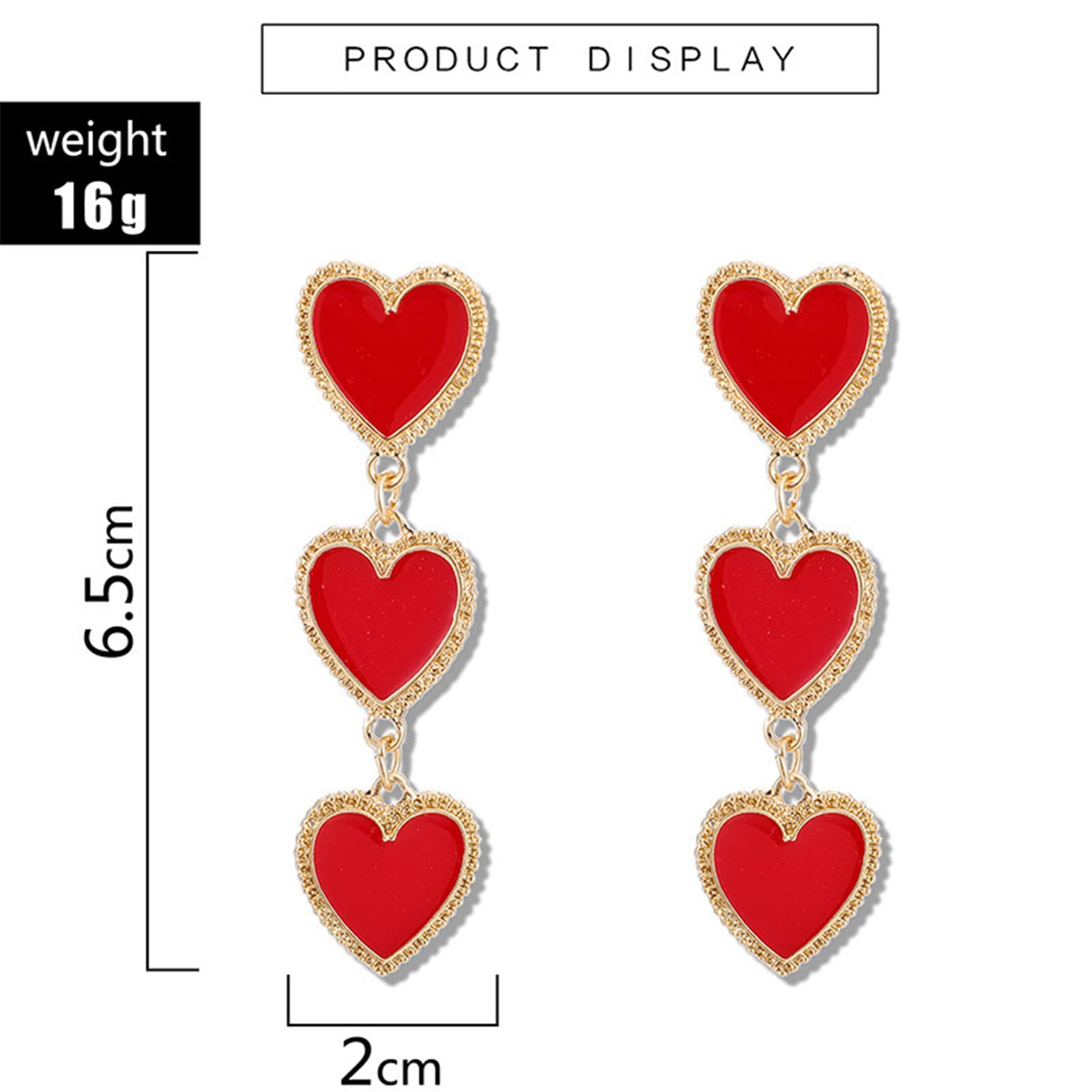 Yienate Black Heart Drop Earrings - Unique Interlocking Love Dangle Earrings with Long Tassel & Enamel Finish | Romantic Statement Jewelry for Women & Girls | Perfect for Prom, Date Night & Valentine's Day Gifts
