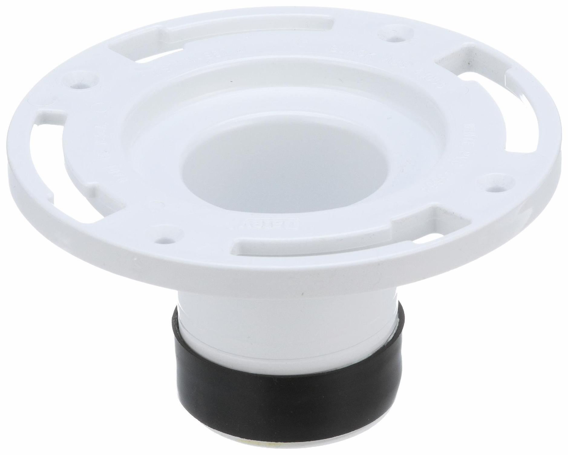 Oatey 3-Inch PVC Twist-N-Set Toilet Flange (Model 43654) - Durable & Easy Installation for Bathroom Renovations, Repairs & DIY Projects