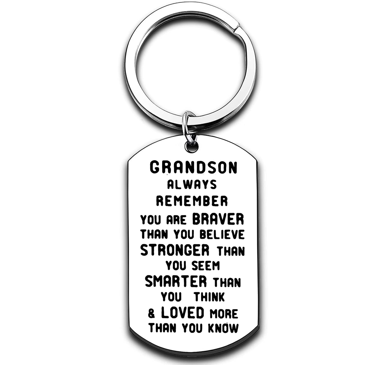 Inspirational Grandson Keychain - Thoughtful Gift from Grandmother & Grandparents with Powerful Message - Perfect for Birthdays, Graduation & Special Occasions