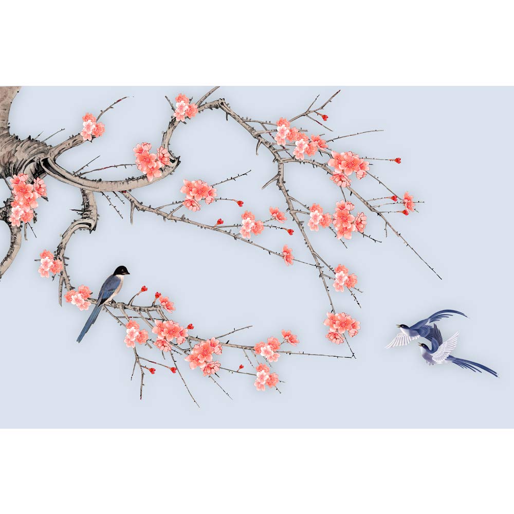 Chinese Style Removable Wallpaper - IDEA4WALL Peel and Stick Wall Murals for Bedroom (66x96 inches) - Perfect for Home Decor, Living Room, Nursery & Apartment Renovation