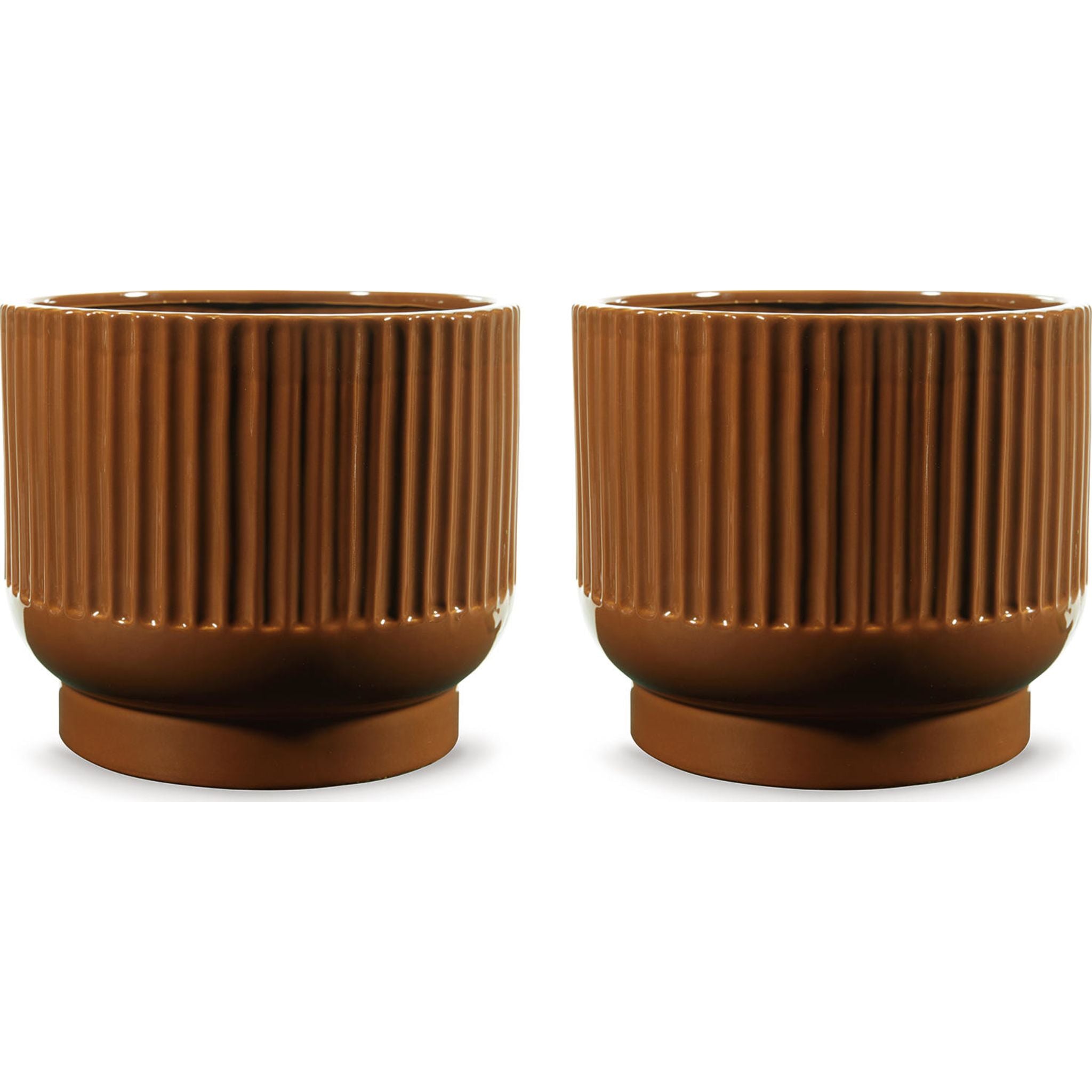 Avalyah Glass Vase Set of 2 - Modern Home Decor for Flowers, Centerpiece, Wedding & Living Room Decoration