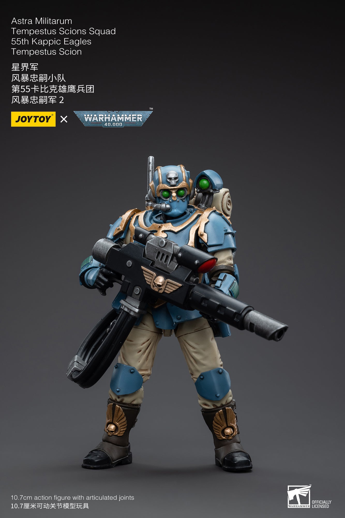 1/18 JOYTOY 3.75-inch Astra Militarum Tempestus Scions Action Figure - 55th Kappic Eagles Squad of 2 - Highly Detailed Collectible Military Miniatures for Warhammer 40K Fans, Tabletop Gaming & Display