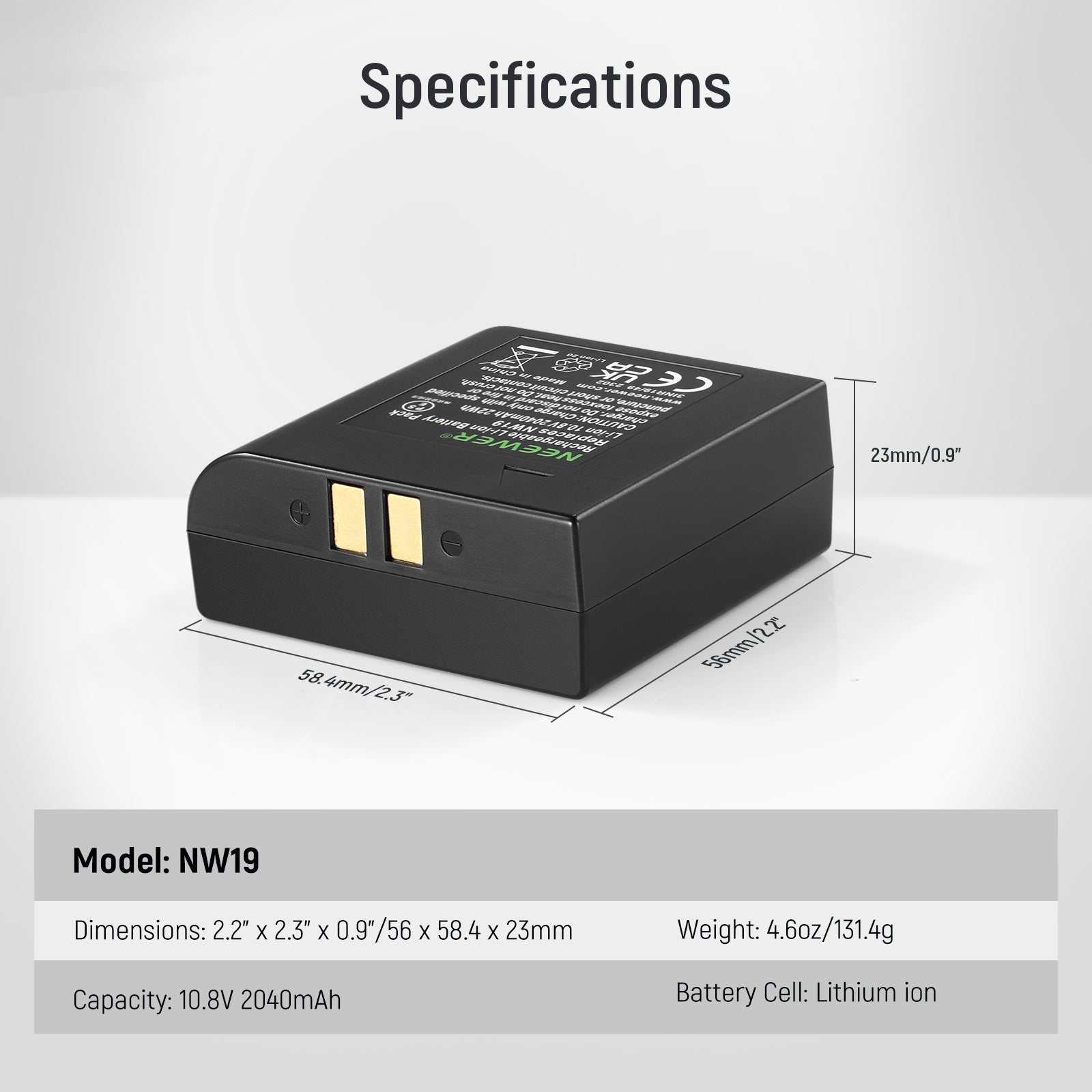 NEEWER NW19 NW665 Rechargeable Battery Pack for Cameras, LED Lights, and Photography Equipment - Perfect for Outdoor Shooting, Studio Lighting, and Video Production