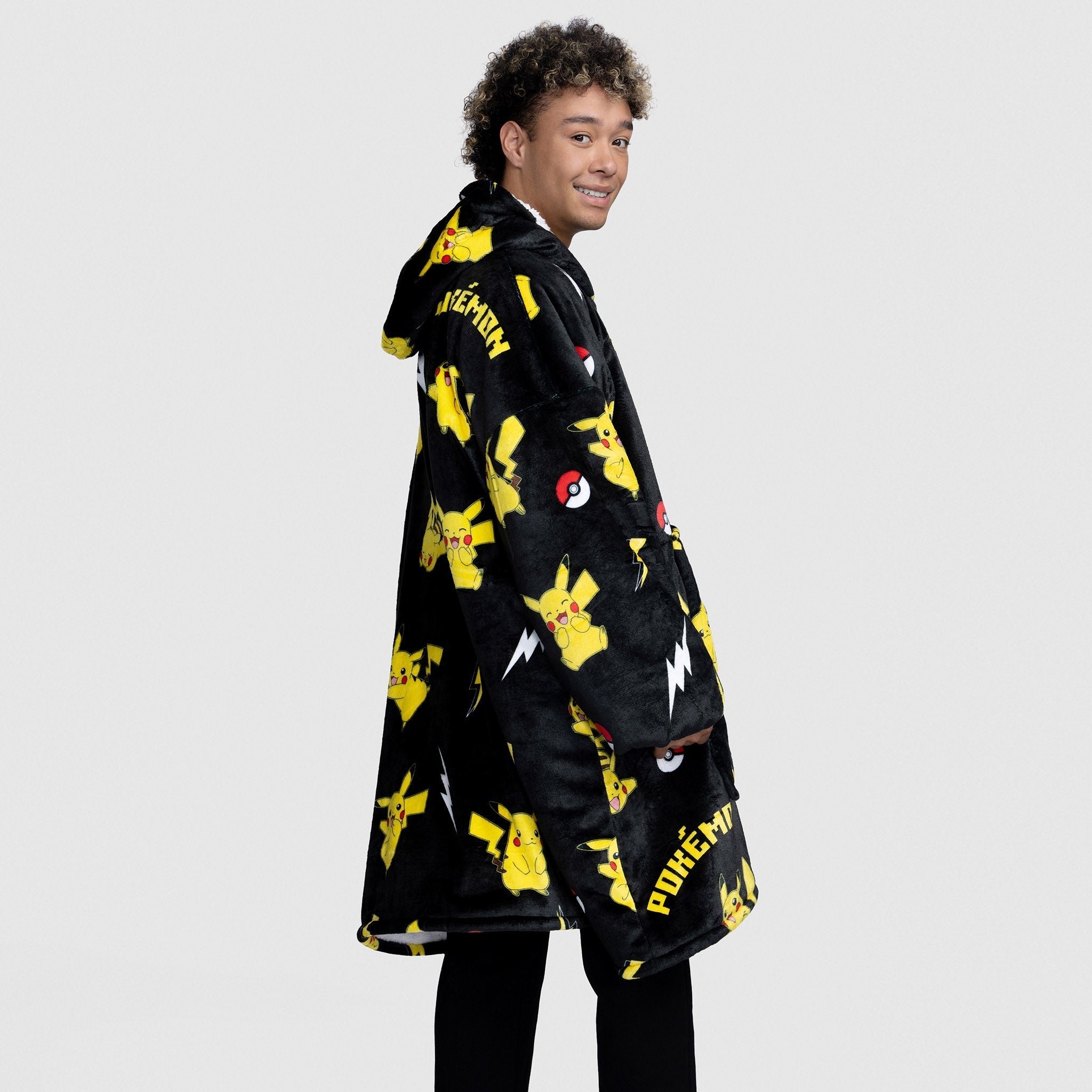 Original Pikachu Oodie Hoodie - Soft & Cozy Pokemon Pajamas for Adults & Kids - Perfect for Lounge Wear, Sleepwear & Cosplay
