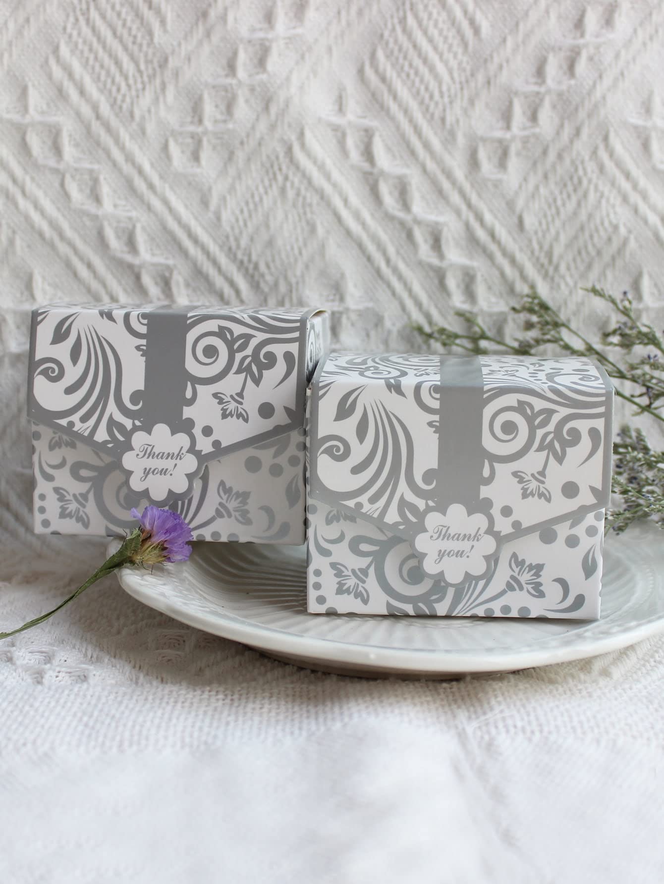 10pcs Retro Pattern Gift Boxes - Elegant Silver Birthday Gift Box Set - Perfect for Party Favors, Wedding Gifts & Special Occasions