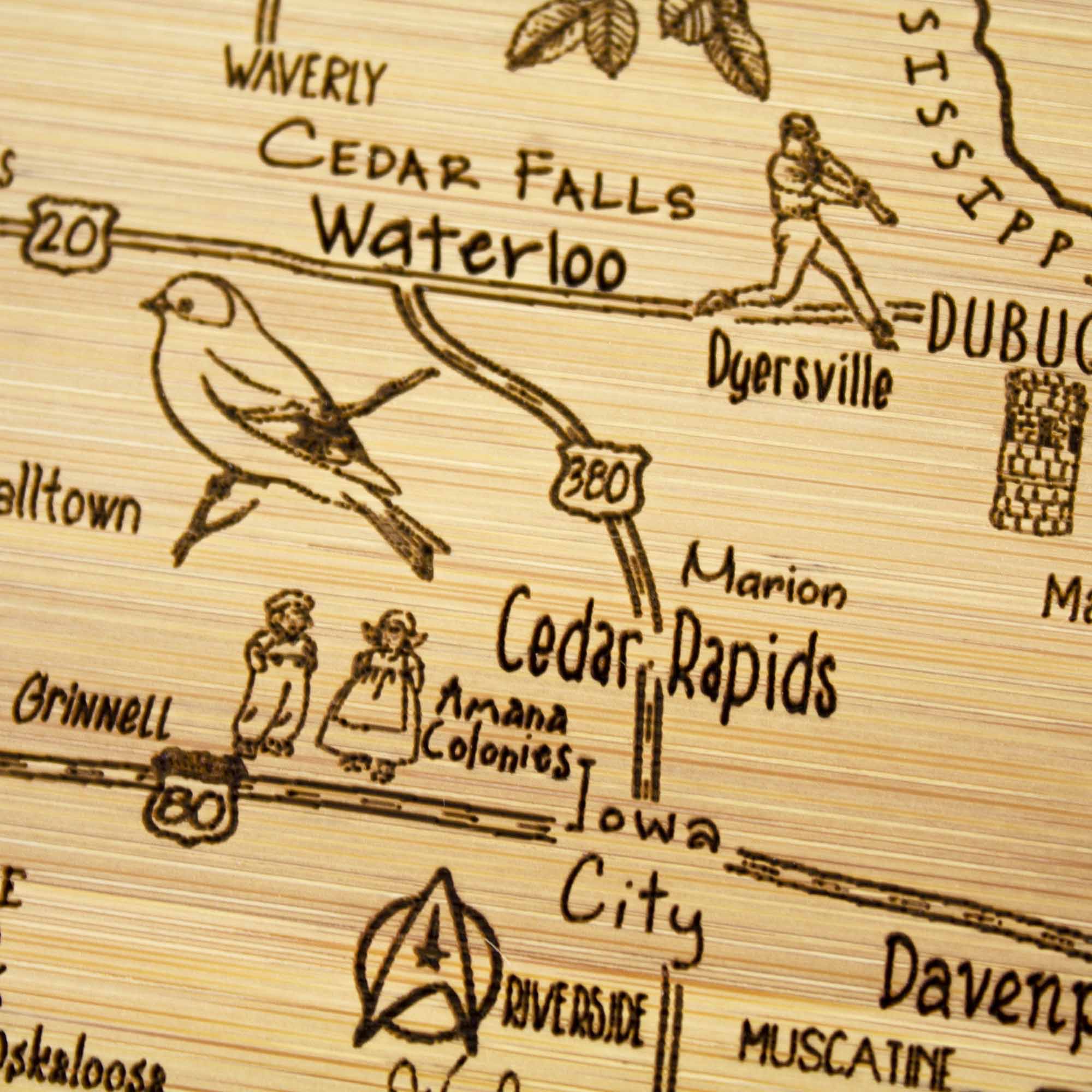 Premium Iowa-Themed Wooden Cutting Board - 11