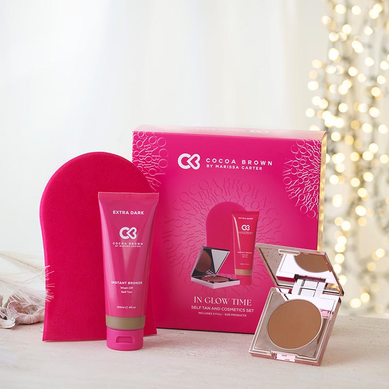 Marissa Carter Cocoa Brown In Glow Time Gift Set - Self-Tanning & Skincare Bundle for Glowing Skin | Perfect for Gifts, Vacations & Special Occasions