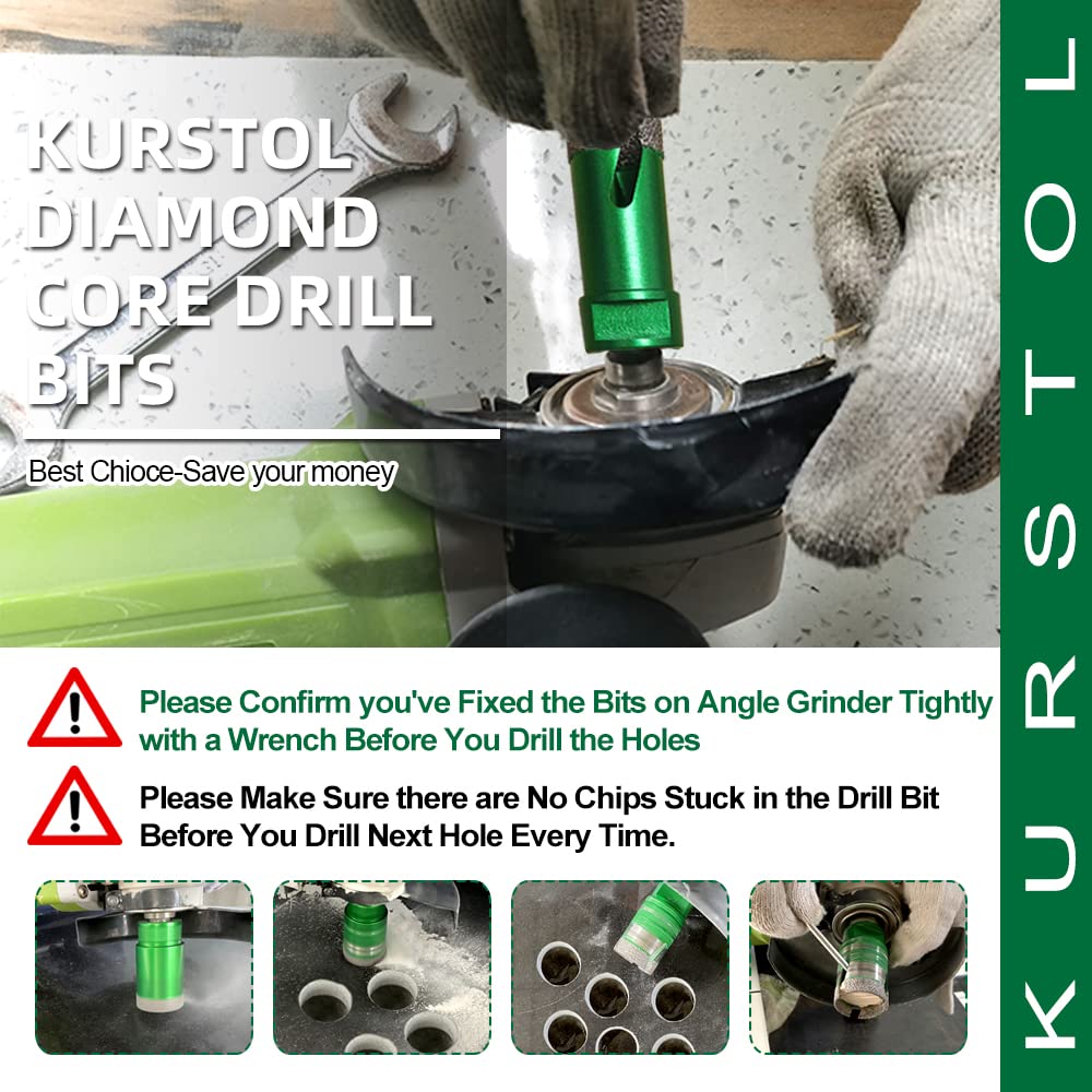 Premium Diamond Core Drill Bit Set - 10pc (6/8/10/25/35/50/65mm) with 2