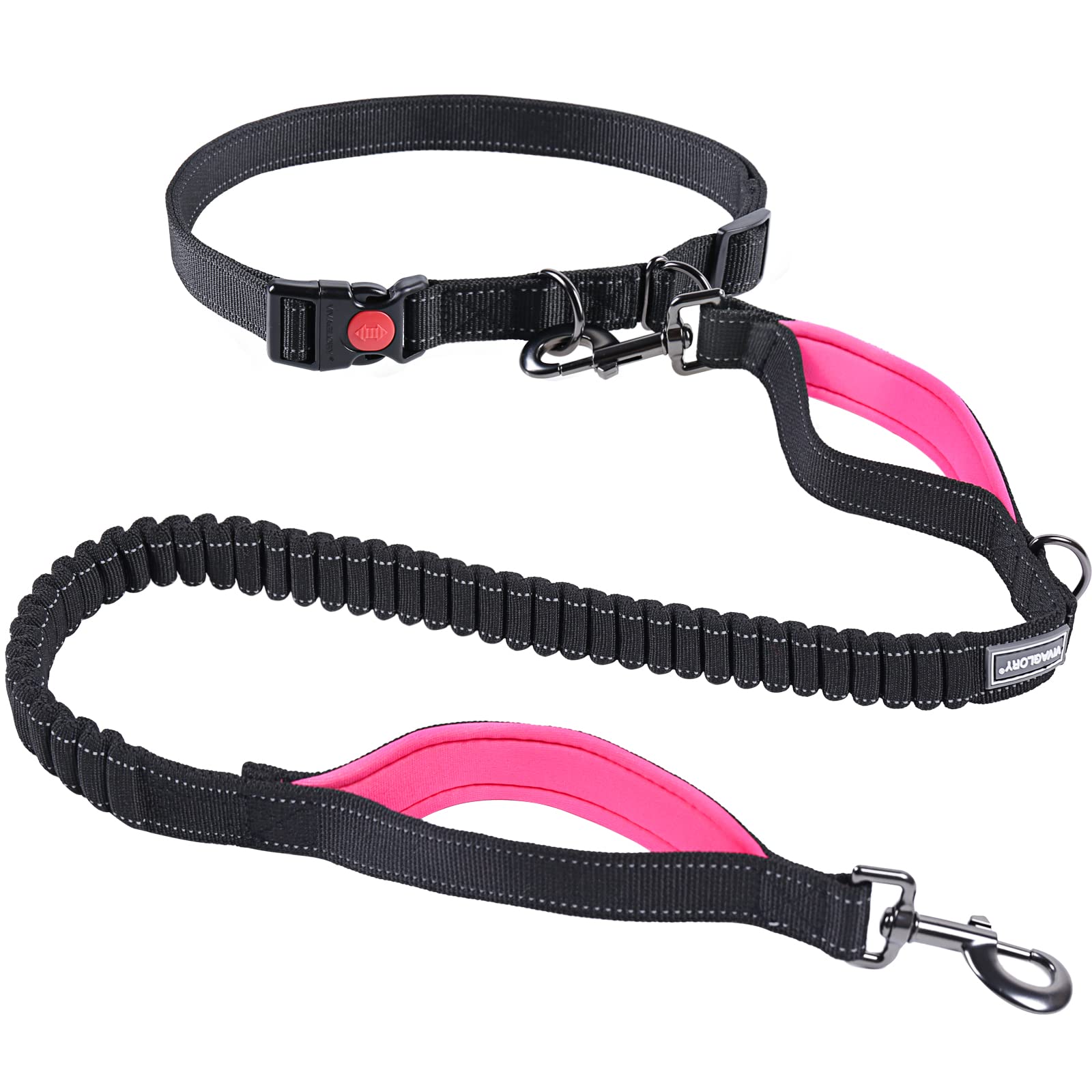 Hands Free Dog Leash with Adjustable Belt - Reflective Dog Life Jacket for Swimming & Boating - Perfect for Active Dogs, Beach Outings & Water Safety