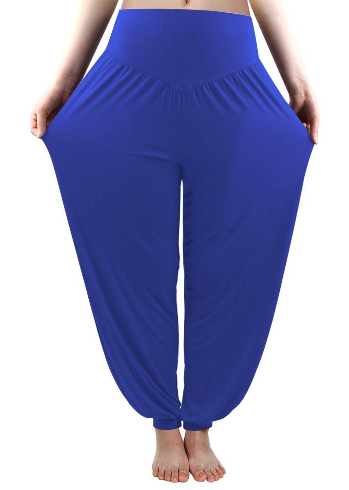 FitGlam Women's High Waisted Yoga Pants - Loose Boho Joggers with Parachute Design, Comfy Lounge & Hippie Harem Pants for Yoga, Workout, Travel and Casual Wear (Plus Size Available)