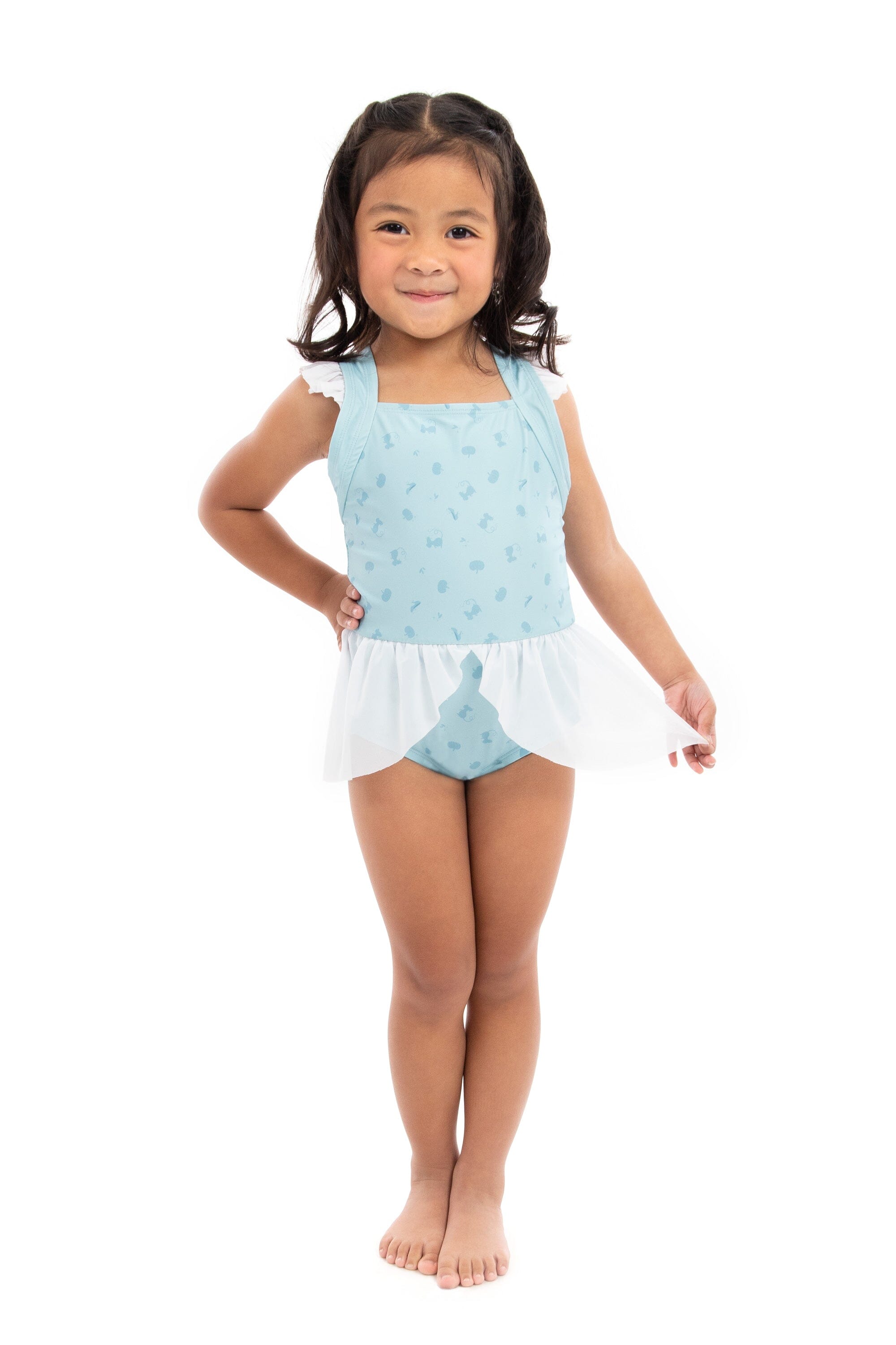 Cinderella Swimsuit for Women - Elegant One Piece Bathing Suit with Ruffles, Perfect for Beach, Pool, and Summer Vacations