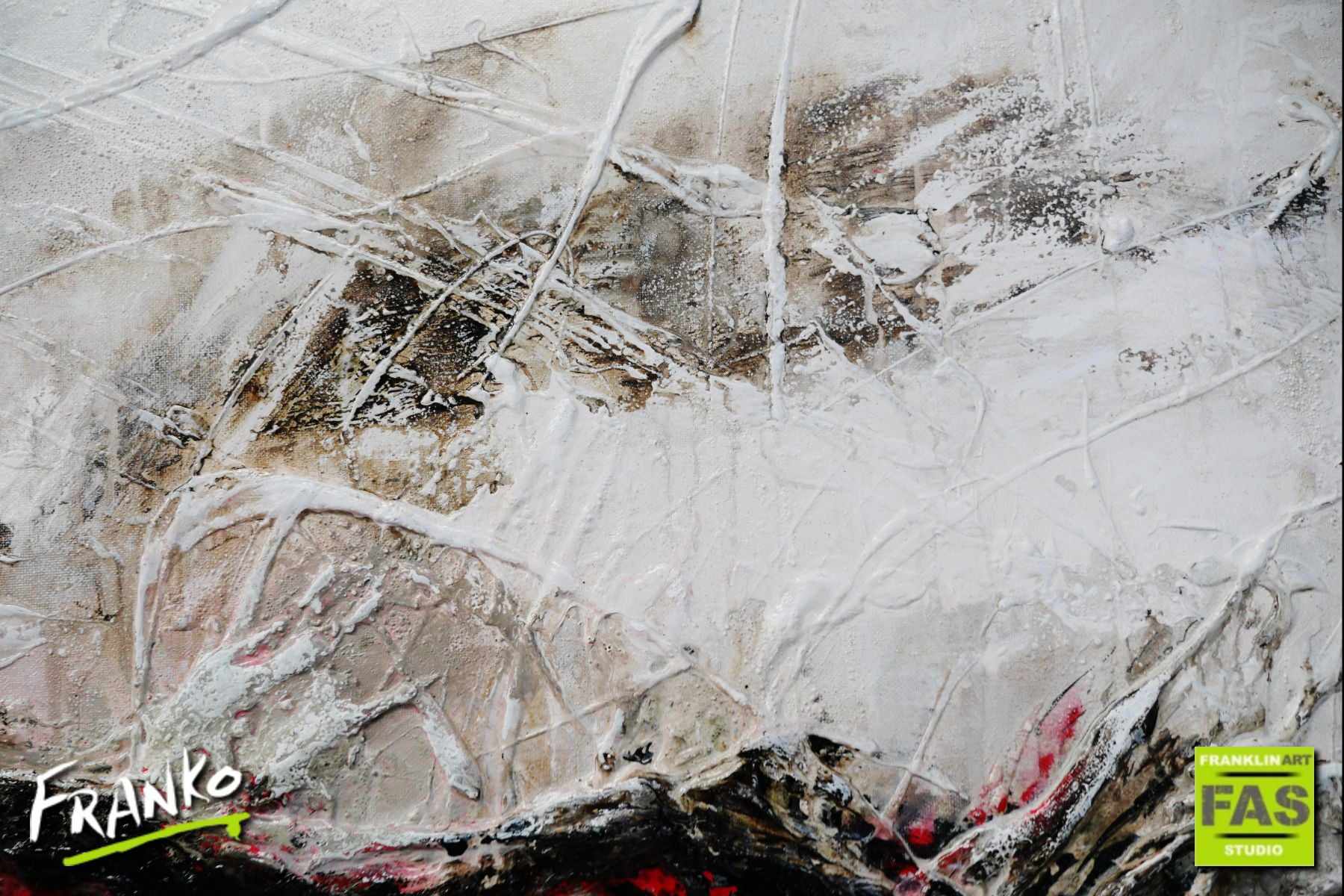 Devils Advocate 100x190cm Red White Textured Abstract Canvas Art - Modern Wall Decor for Living Room, Bedroom & Office