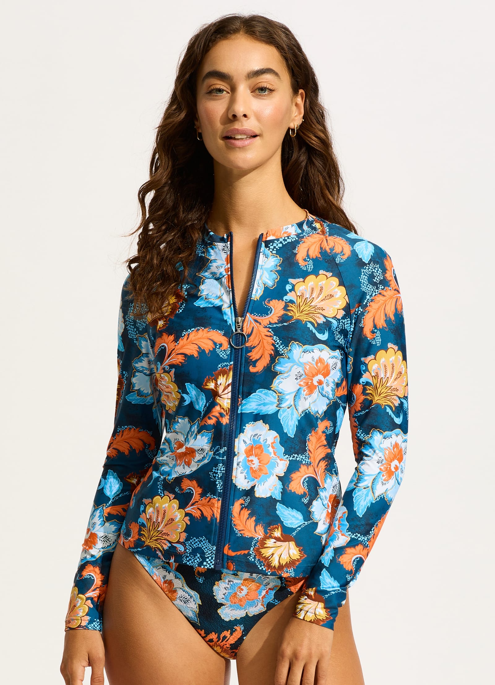 Spring Festival Long Sleeve Rashguard - True Navy Blue UV Protection Swim Shirt for Men & Women - Perfect for Swimming, Surfing, and Beach Activities