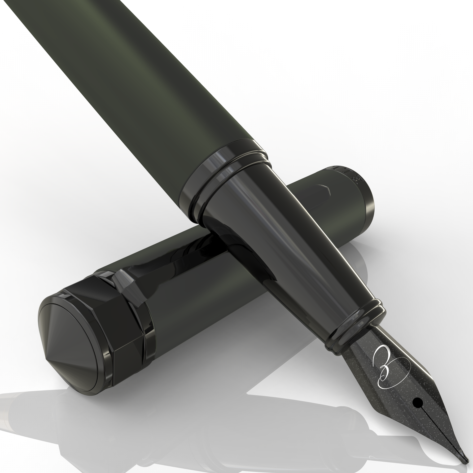 Premium Shadow Pine Matte Fountain Pen - Elegant Writing Instrument for Calligraphy, Journaling & Office Use