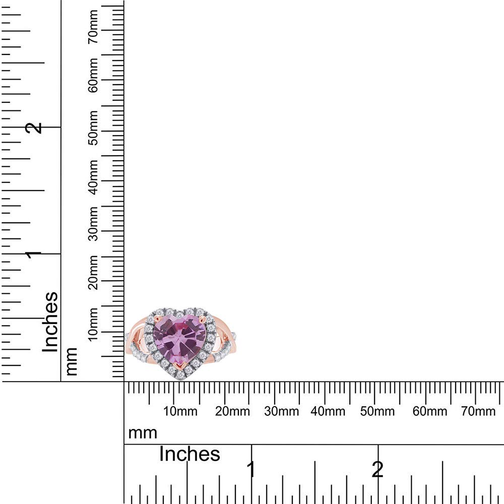 925 Sterling Silver Simulated Tourmaline Heart Cross Ring for Women - Elegant Jewelry Gift for Valentine's Day, Anniversary & Special Occasions