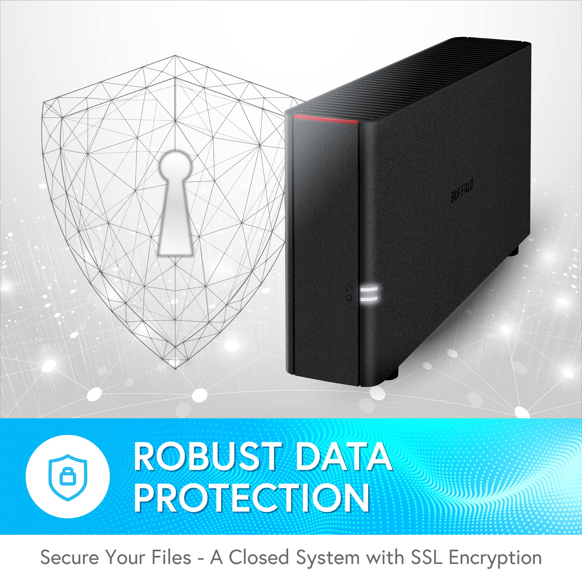 BUFFALO LinkStation 210 4TB 1-Bay NAS Network Attached Storage with HDD | Home Cloud & Network Storage Device for Media Backup, File Sharing & Remote Access