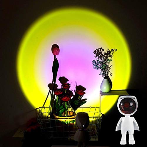 Sunset Projector Lamp - LED Rainbow Atmosphere Night Light with 60° Rotation for Bedroom & Living Room | Durable Sunset Mood Lighting for Relaxation, Meditation, and Home Decor