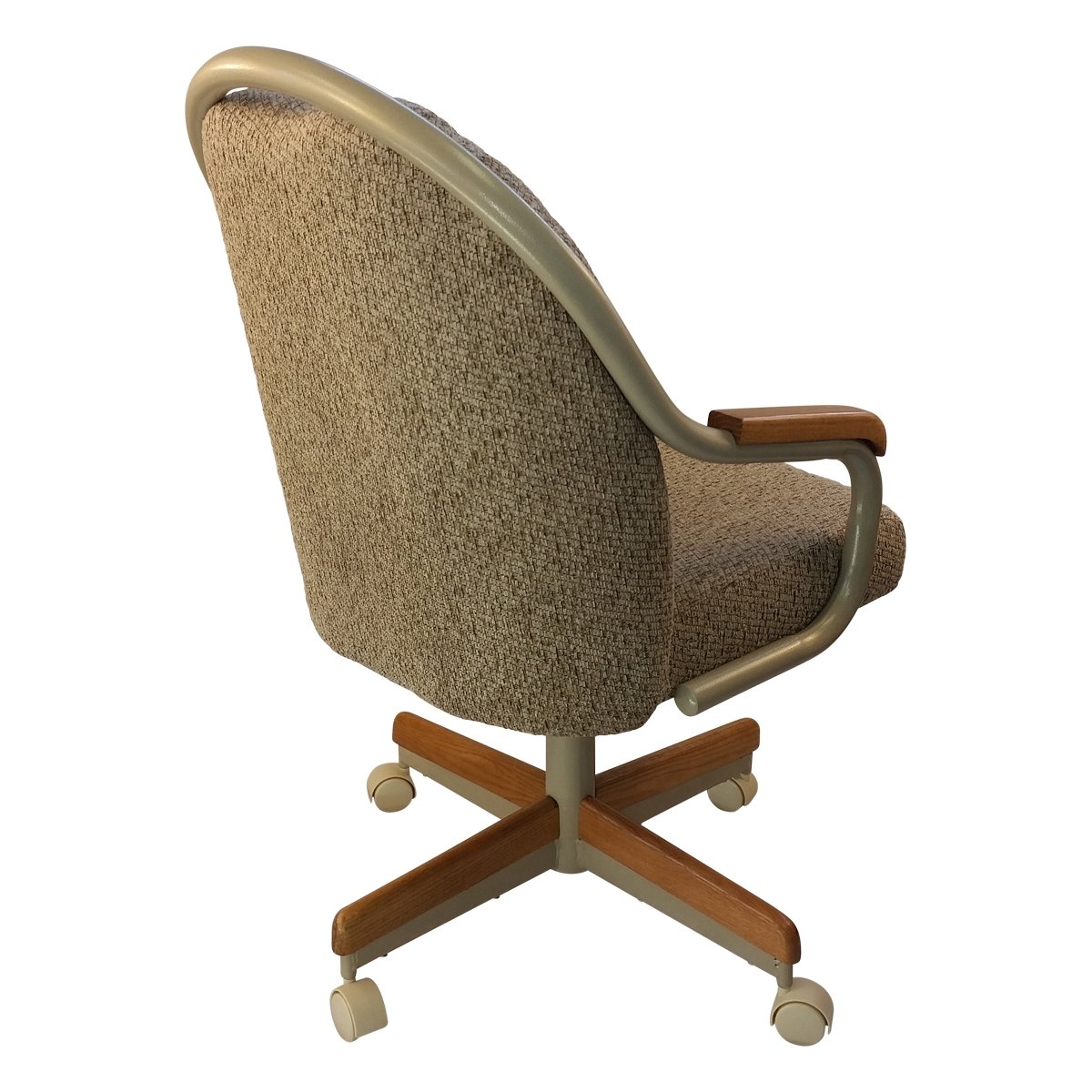 Britney Swivel Tilt Caster Dining Arm Chair - Wheat Tweed Fabric - Adjustable Office & Home Chair - Ergonomic Design for Dining Room, Study, or Conference Room (1 Chair)