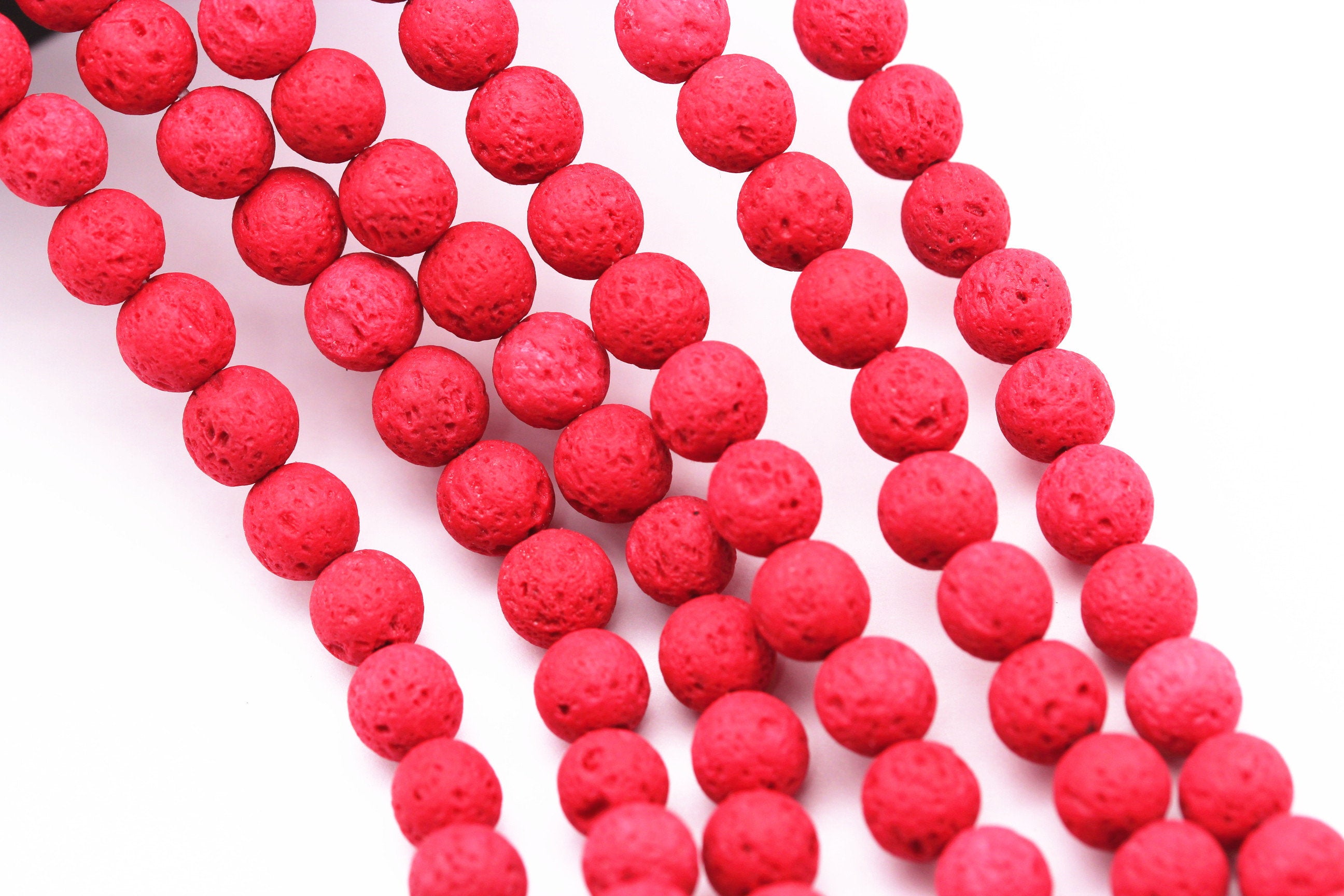 Natural Red Lava Rock Beads - 6mm, 8mm, 10mm, 15.5 Inch Strands for Jewelry Making, Meditation & Healing - DIY Bracelet, Necklace, Home Decor & Spiritual Gifts
