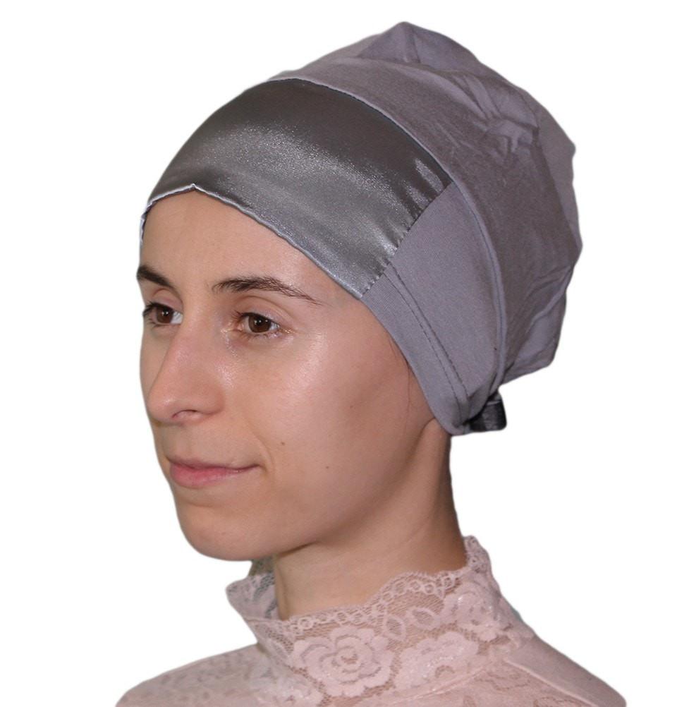 Aker Satin Bonnet Underscarf for Women - Dark Grey Hair Protection for Sleeping & Styling - Soft Silk-Like Head Wrap for Natural Hair Care