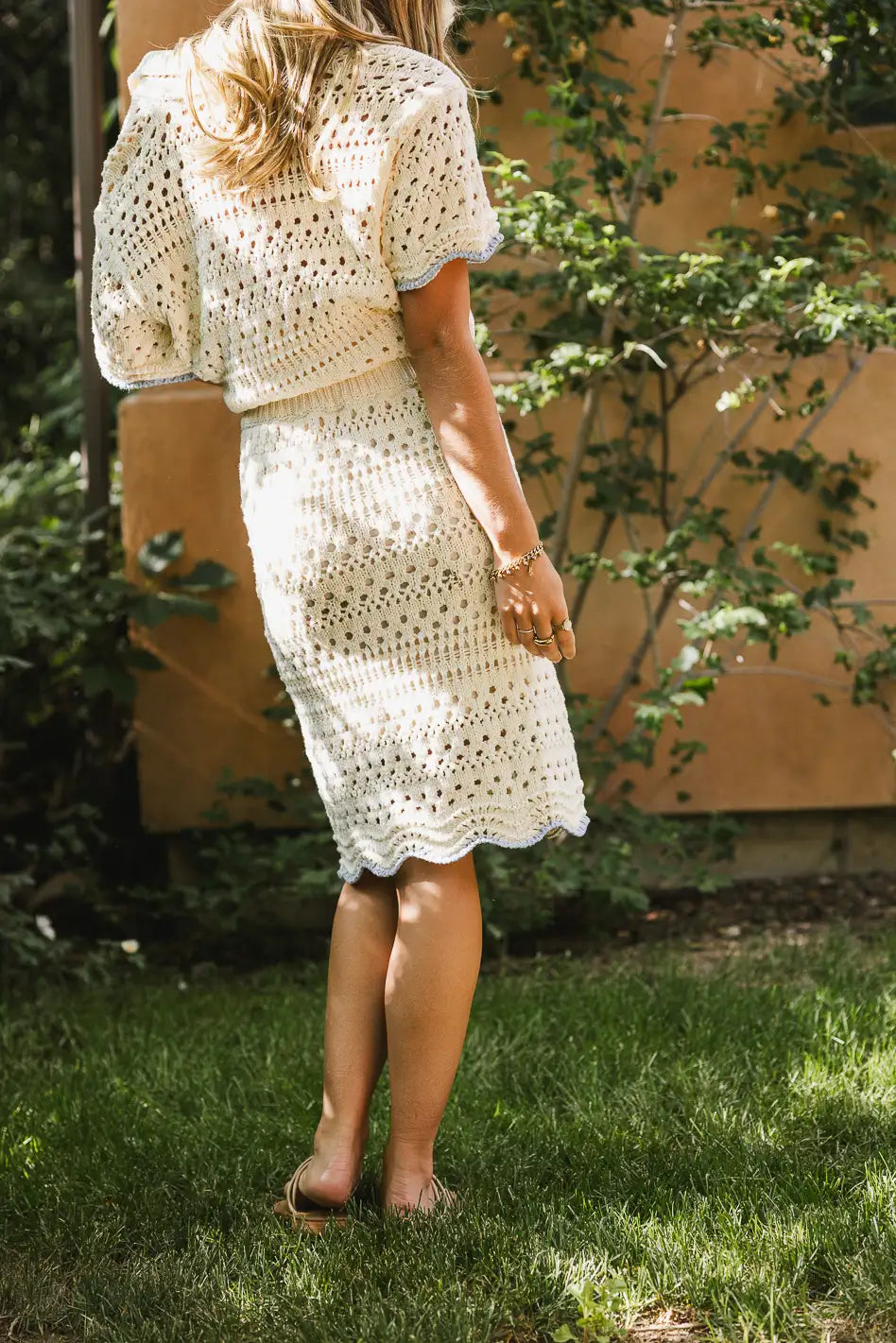 Joelle Crocheted Skirt for Women - Boho Chic Summer Skirt with Floral Lace Trim | Perfect for Beach Vacations, Music Festivals & Casual Outings