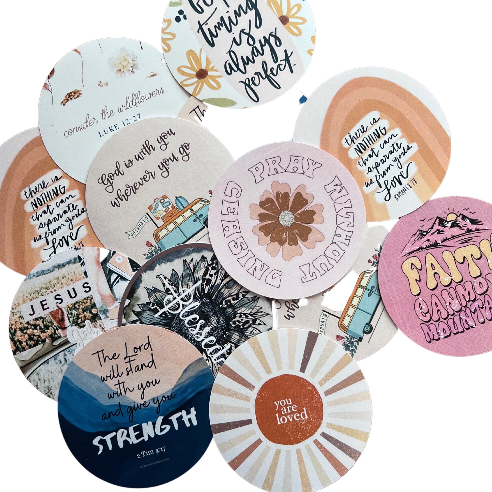 Christian Aroma Bead Freshener Cardstock Cutouts - 3 Inch Round Scents for Car, Home & Gift Decorating - Pack of 35 Religious Scented Decor Pieces