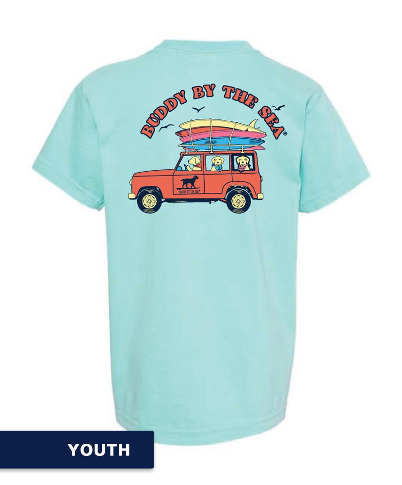 Beach Bound Youth Buddy Tee - Soft Cotton Boys' Graphic T-Shirt for Summer Vacation & Beach Outings