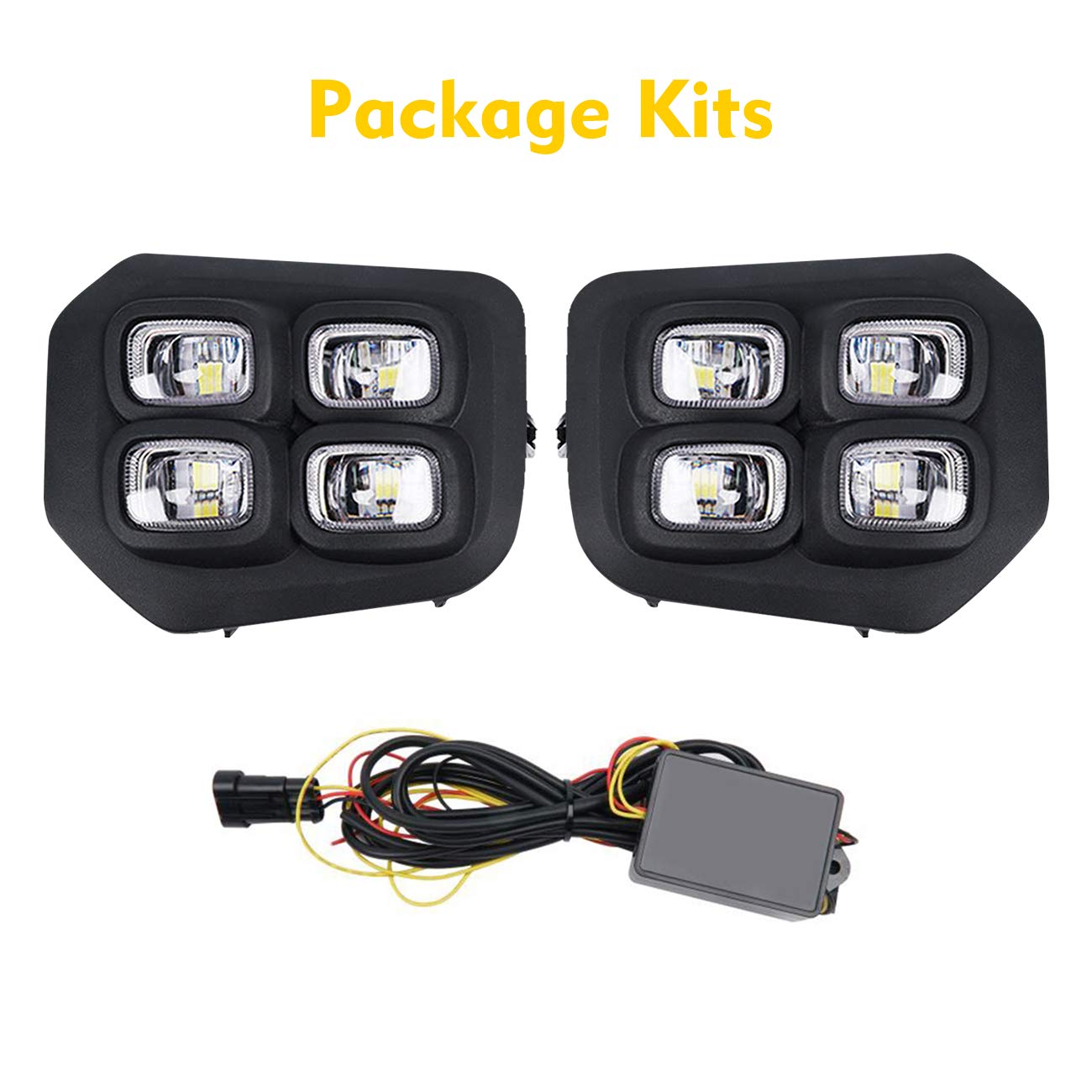 **LED Fog Lights for Toyota Tacoma 2016-2020 - DRL Fog Light Kit, Dual-Color White/Amber - Direct Replacement for Tacoma Fog Lamps - Perfect for Off-Roading & Night Driving**