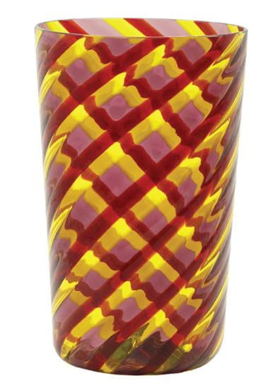 PRE ORDER Set of Six Candy-Colored Glass Cups - Red, Amethyst & Yellow | Perfect for Parties, Home Decor & Gift Giving