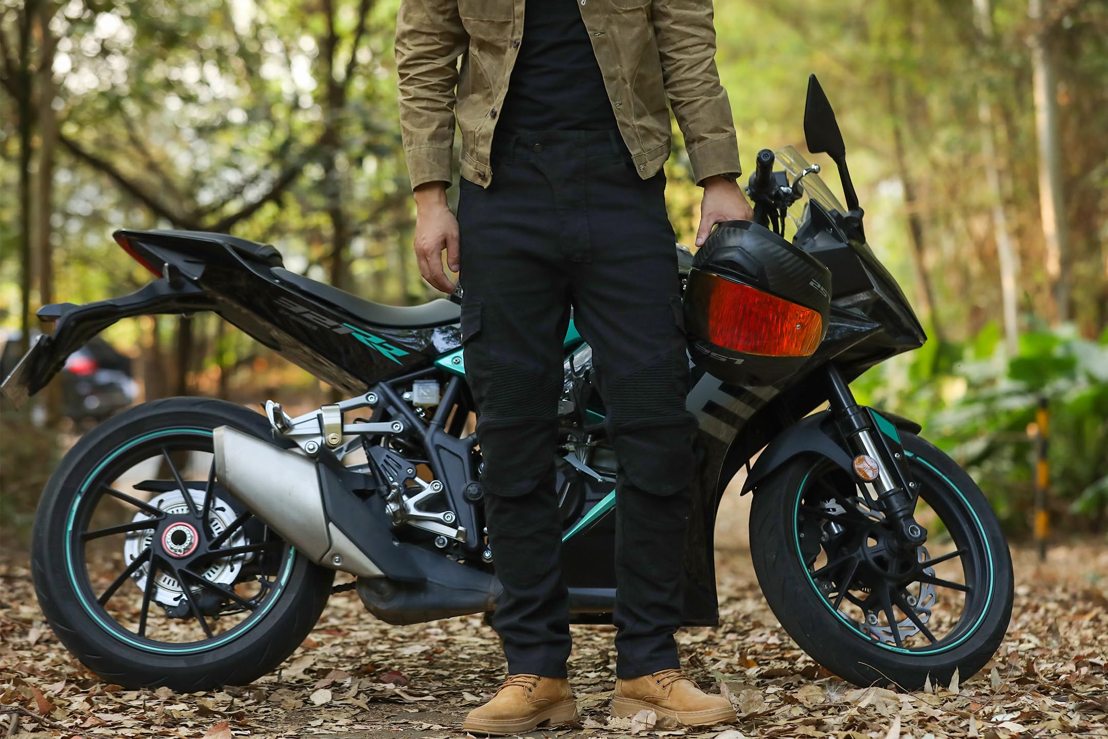 CTBQiTom Men's CE Armored Motorcycle Riding Pants - Protective Lining Motocross & Dirt Bike Jeans for Safety | Perfect for Off-Road Adventures & Daily Commuting