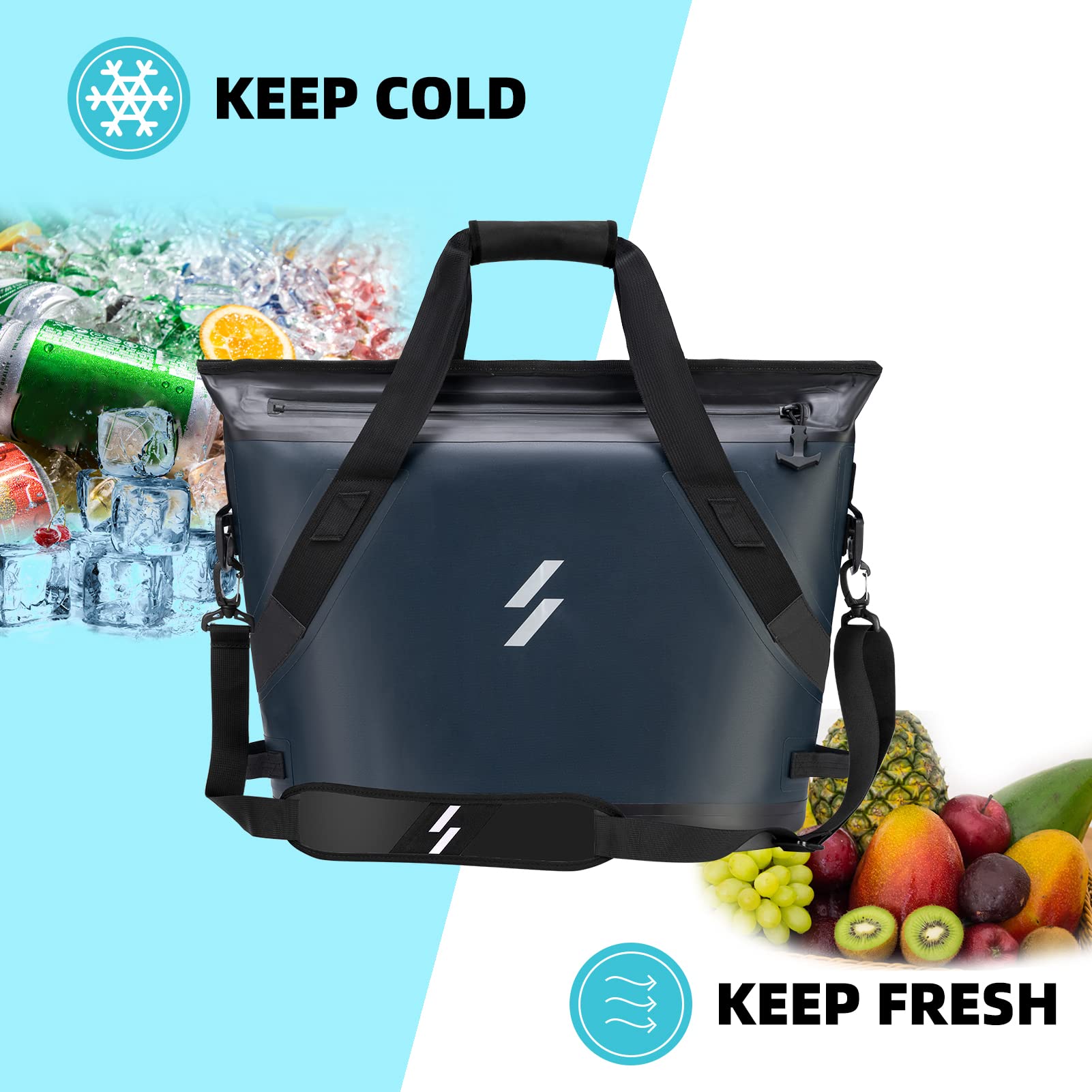 ROCKBROS 22L Insulated Soft Cooler Bag - Leakproof & Waterproof for Camping, Beach, Travel, Hiking | Portable Cooler for Picnics, BBQs, Outdoor Adventures & Road Trips