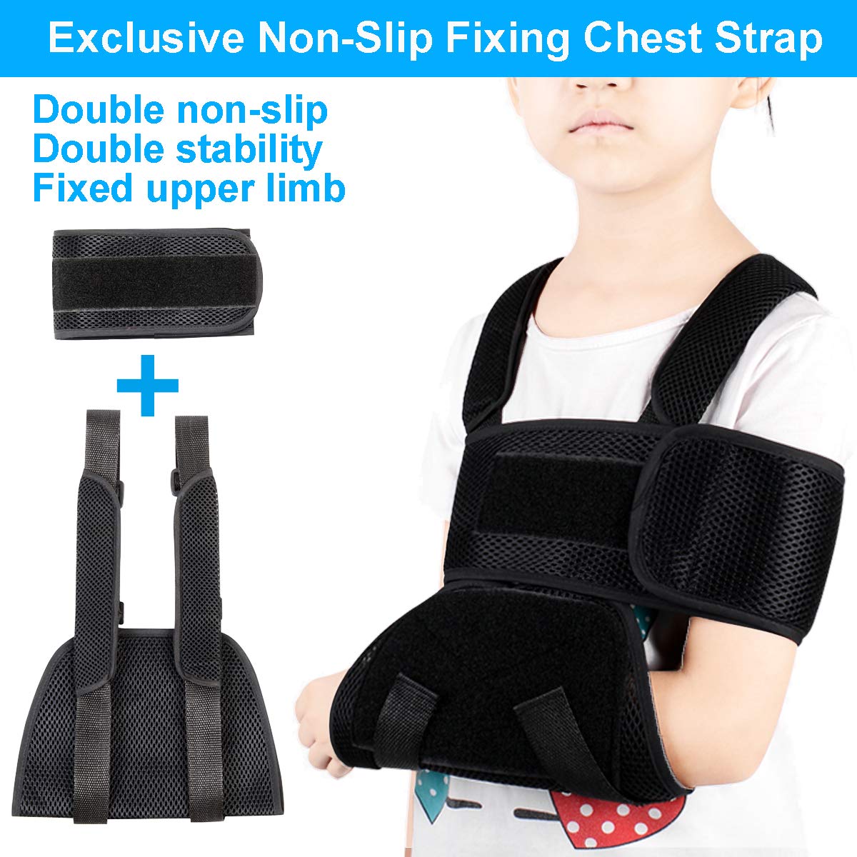 **Kids Arm Sling - Breathable & Adjustable Pediatric Shoulder Support for Broken, Fractured Arm & Elbow Injury - Soft & Comfortable Medical Immobilizer Band for Children - Ideal for Sports, Play & Recovery**