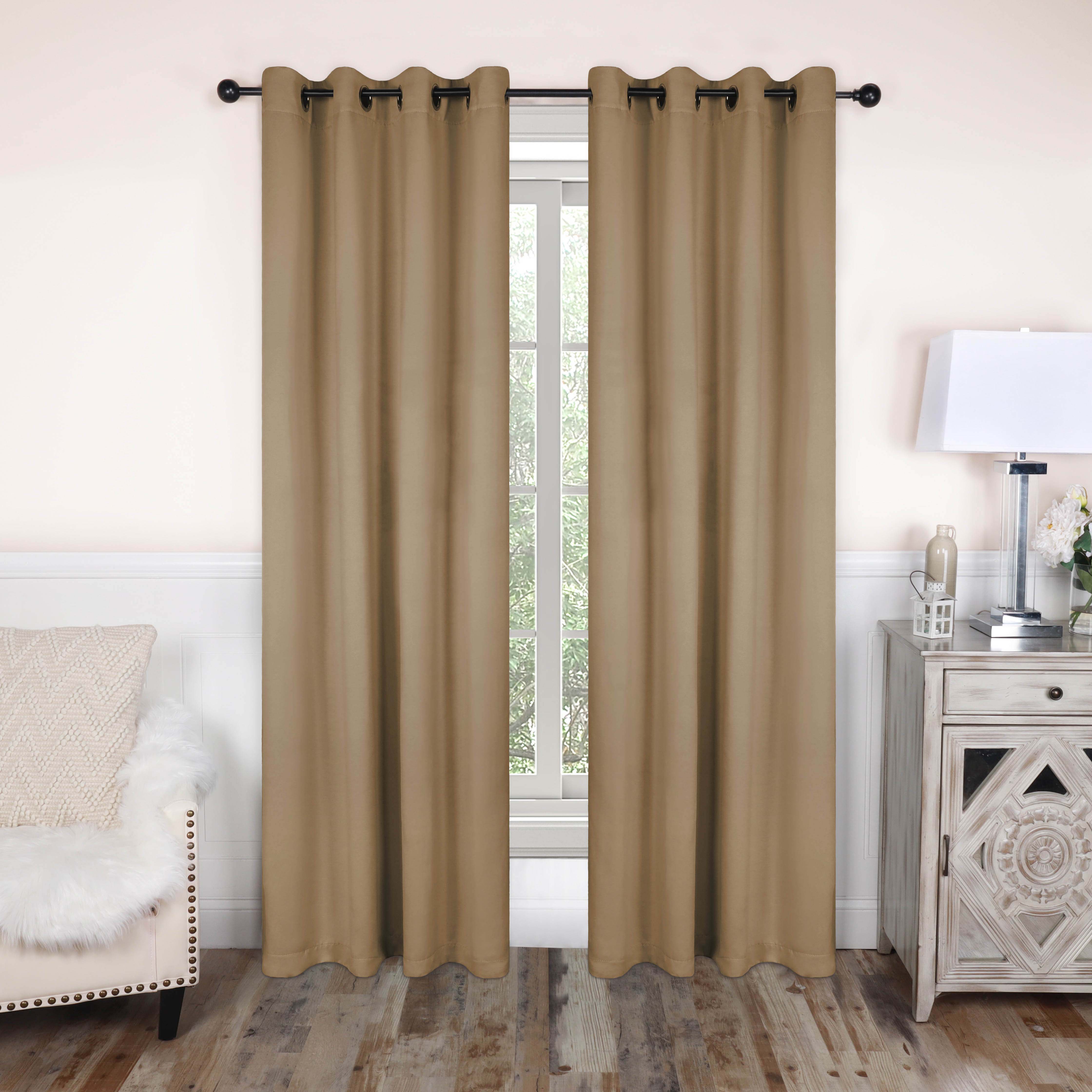 Blackout Curtains with Grommet Top - Solid Classic Modern Window Treatment for Bedroom & Living Room - Noise Reducing & Light Blocking for Better Sleep