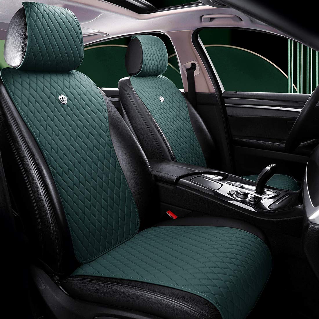 Premium Red Rain Universal Leather Car Seat Covers - 11-Piece Set (Army Green) for Cars, Trucks & SUVs | 2/3 Seat Protection | Durable & Stylish for Daily Commute, Road Trips & Off-Road Adventures