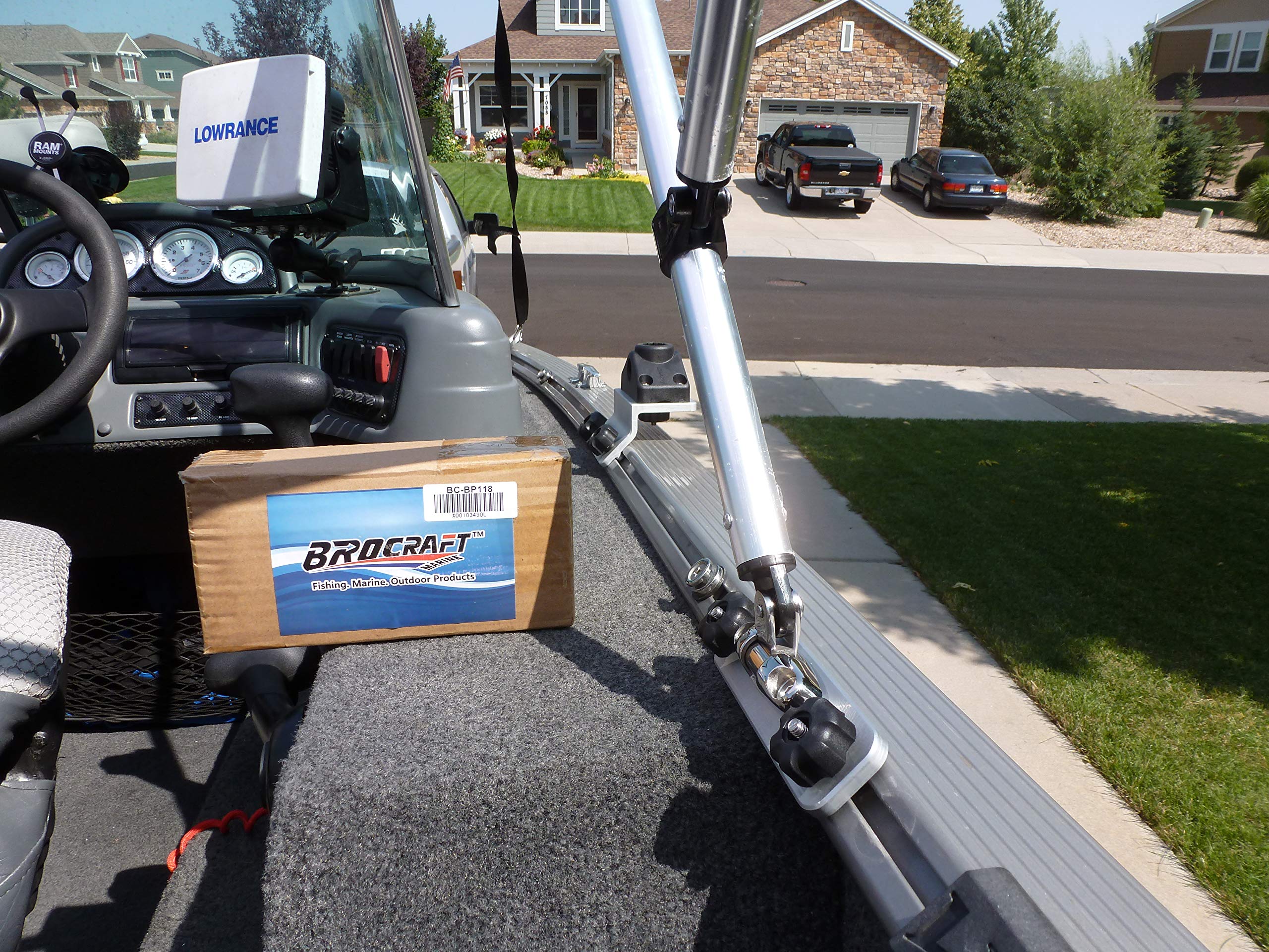 Brocraft Lund Sport Track Bimini Top Mount - Heavy Duty Canopy Bracket for Lund Boats | Perfect for Fishing, Cruising & Water Sports Protection