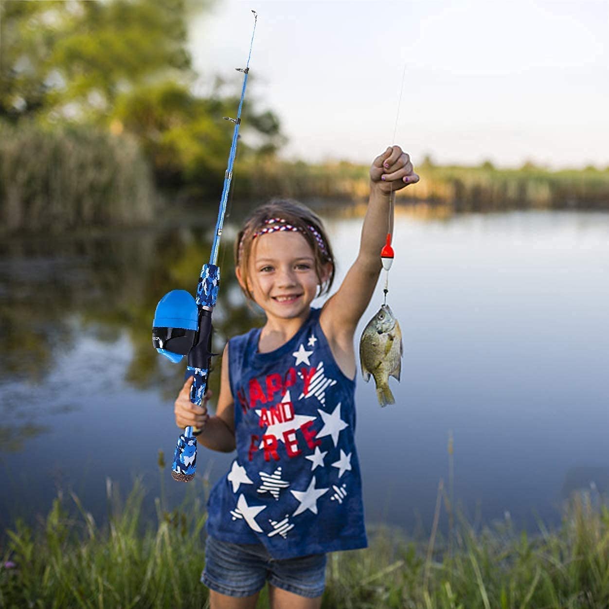 ODDSPRO Kids Fishing Pole and Net Set - Lightweight Telescopic Fishing Rod for Children with Durable Fishing Net - Perfect for Outdoor Fishing, Camping, and Family Bonding Activities