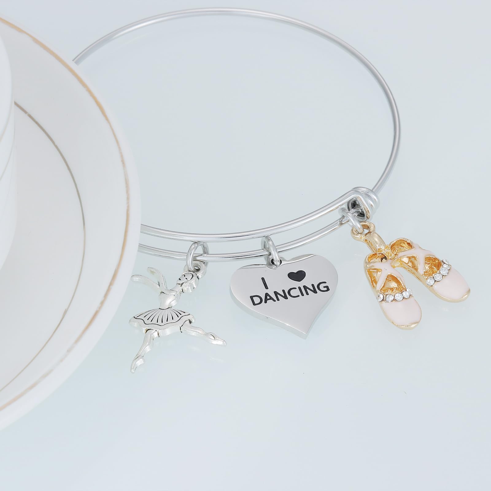 HUTIMY Dance Bracelet for Teen Girls & Women - Ballet Teacher Birthday Gift, Dance Charm Jewelry for Dancers - Perfect for Dance Recitals, Ballet Performances & Dance Class Accessories