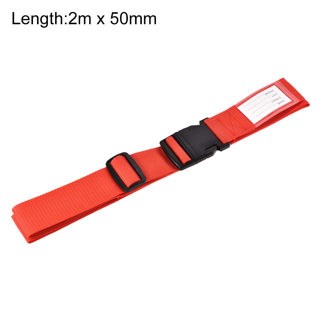 uxcell Adjustable Luggage Strap with Buckle Label - 2x78 Inches (2Mx5cm) PP Travel Suitcase Belt - Secure Packing Accessory in Red - Perfect for Air Travel, Vacation & Business Trips