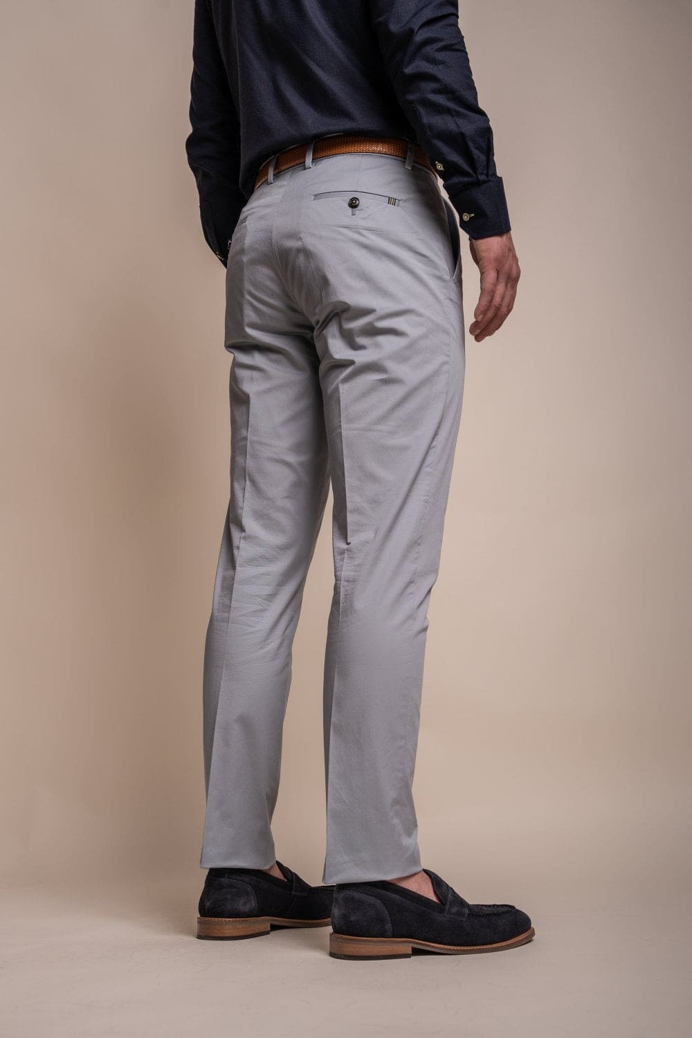 Cavani Mario Men's Ice Blue Dress Pants - Slim Fit Formal Trousers for Business, Office & Special Occasions
