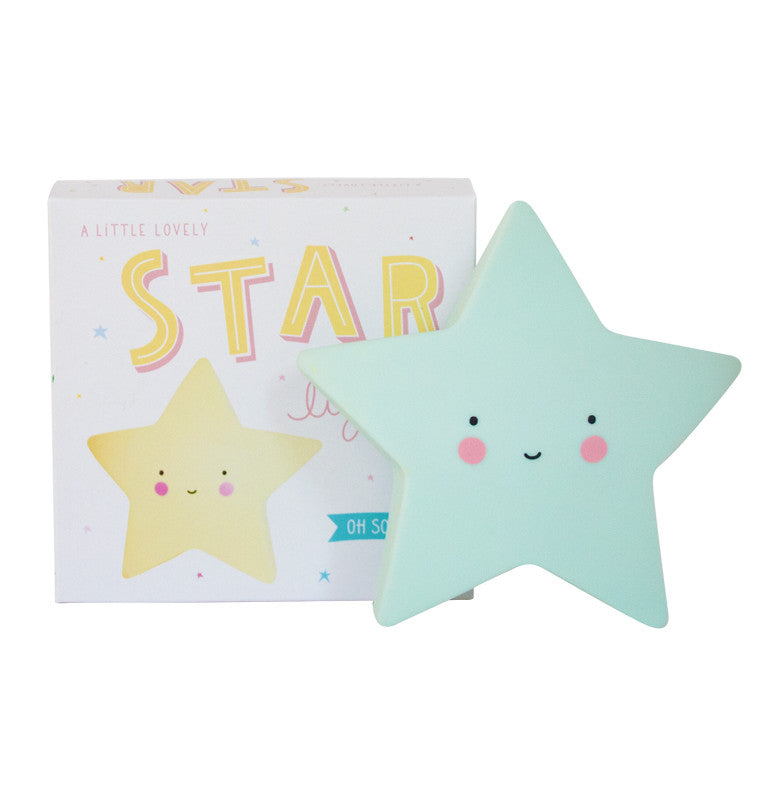 Mini Star Light Mint - A Little Lovely Company LED Night Light for Kids Room, Nursery, Bedroom Decor | Perfect for Baby Showers, Birthday Gifts & Relaxing Ambiance