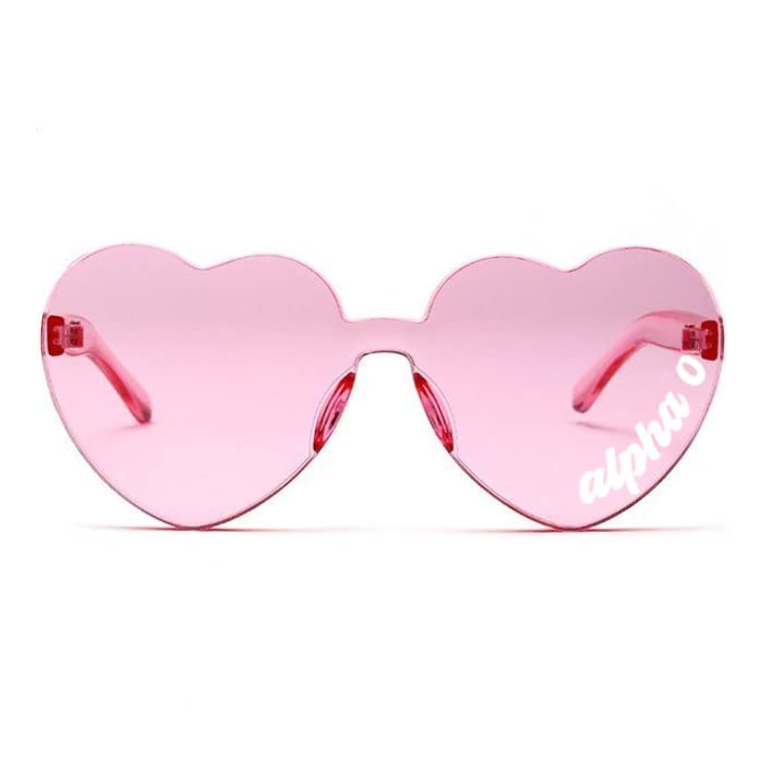 AOΠ Heart Shaped Sunglasses with Logo - Greek Sorority Sunglasses for Alpha Omicron Pi Members | Perfect Big Little Gifts for Sorority Sisters, Beach Days & Campus Events