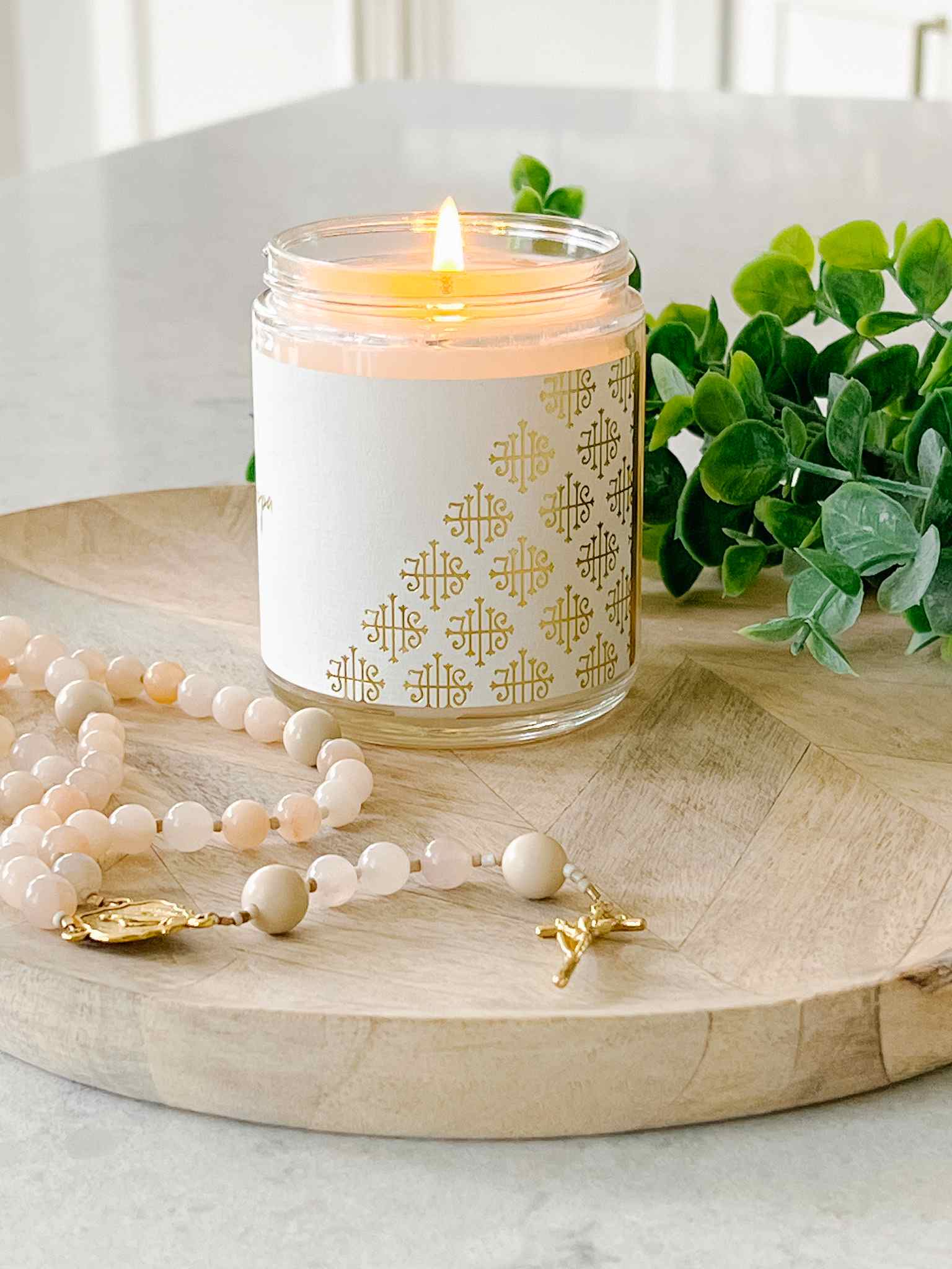 Proverbs 3 Scented Candle - Grapefruit Vanilla Rose Aromatherapy for Home Relaxation & Meditation