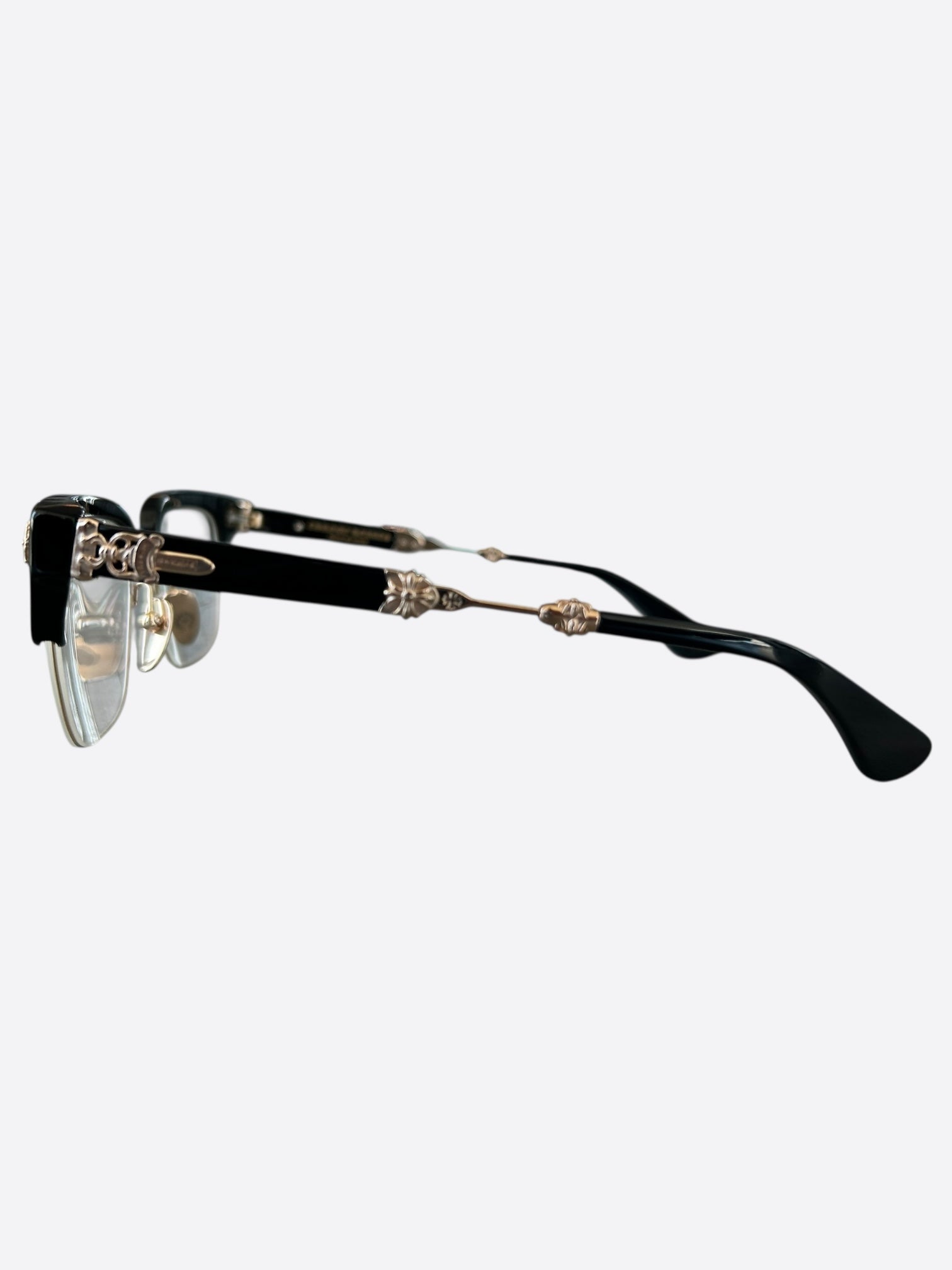 Chrome Hearts Black & Gold Evangelist Sunglasses - Luxury Designer Shades for Men & Women - Perfect for Outdoor Activities, Fashion & Streetwear
