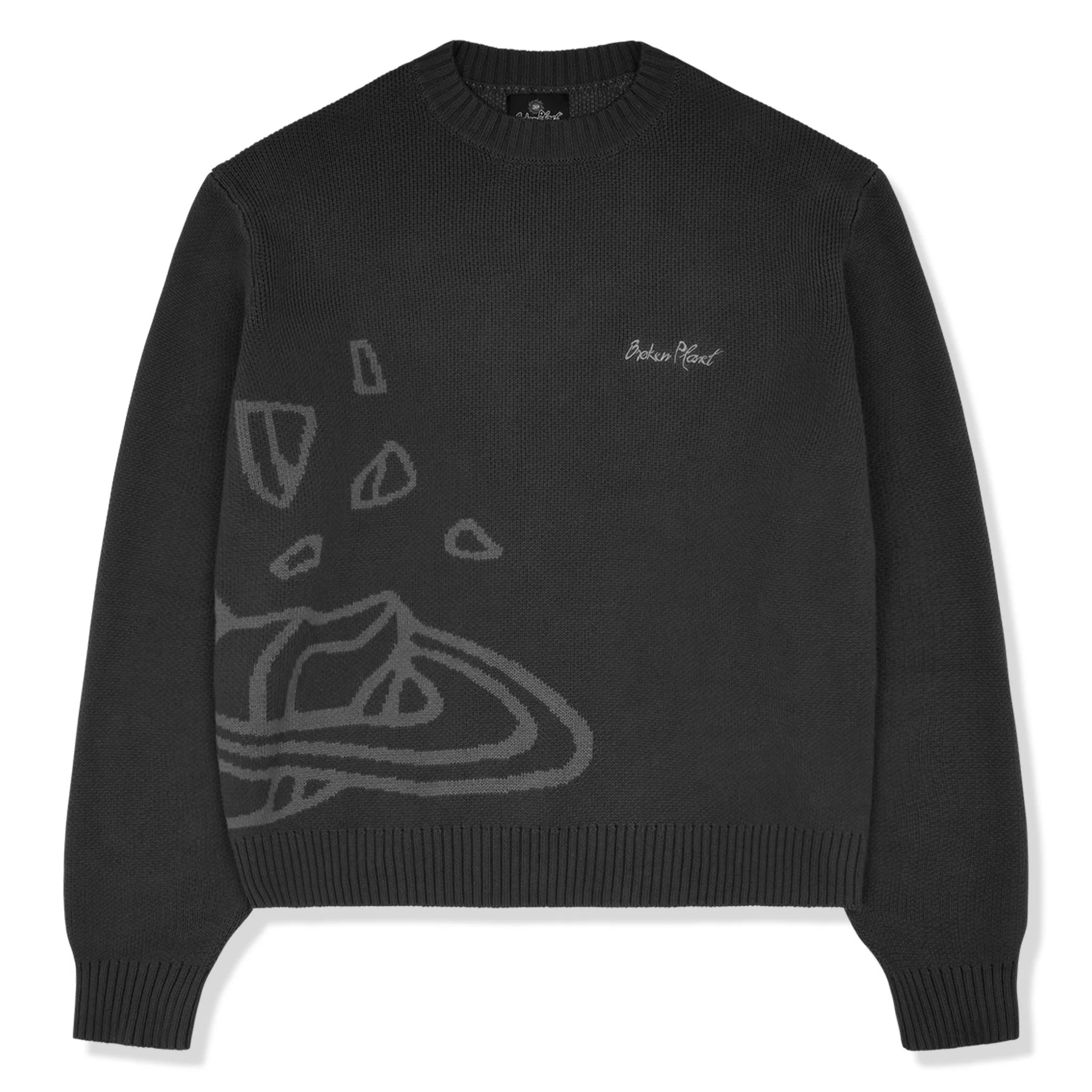 Broken Planet Midnight Black Knit Sweatshirt | Cozy Pullover for Men & Women | Perfect for Casual Wear, Street Style & Winter Fashion