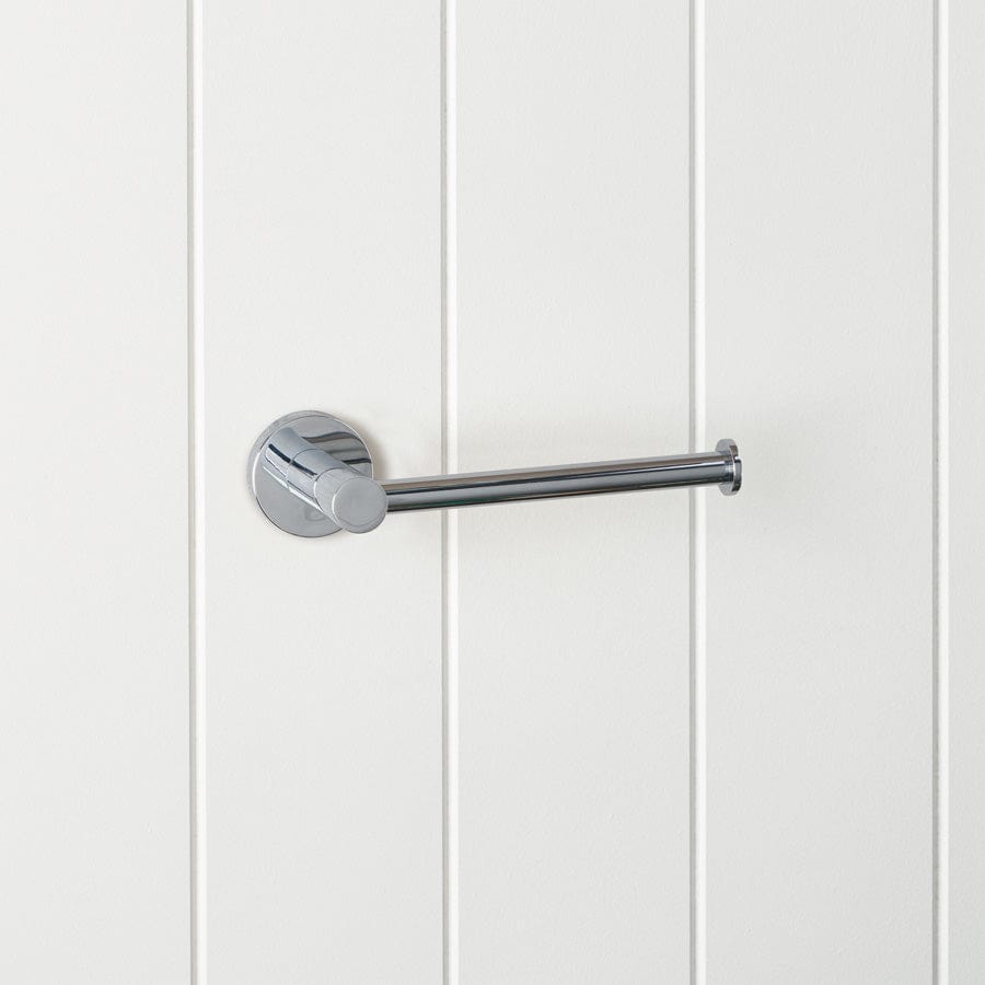 Premium Chrome Toilet Paper Holder - Modern Bathroom Tissue Roll Stand for Home & Office - Wall Mounted or Freestanding Design for Easy Access