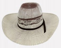 2-Tone Brown & Ivory Youth Straw Hat - Summer Beach, Outdoor Activities, and Fashion Accessories for Kids