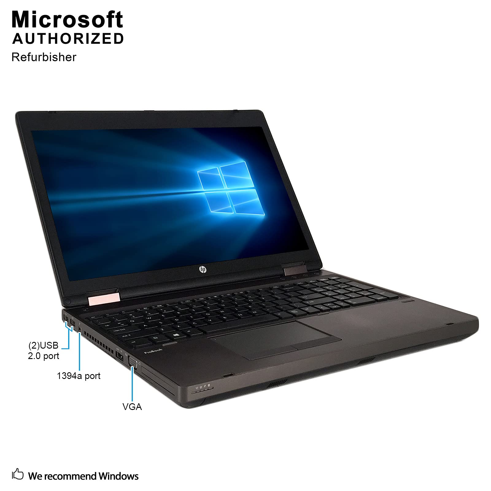 HP ProBook 6570b Business Laptop - Intel Core i5-3320M 2.5GHz, 8GB RAM, 128GB SSD, DVD-RW, Windows 10 Pro (Renewed) - Perfect for Office Work, Remote Jobs & Business Travel