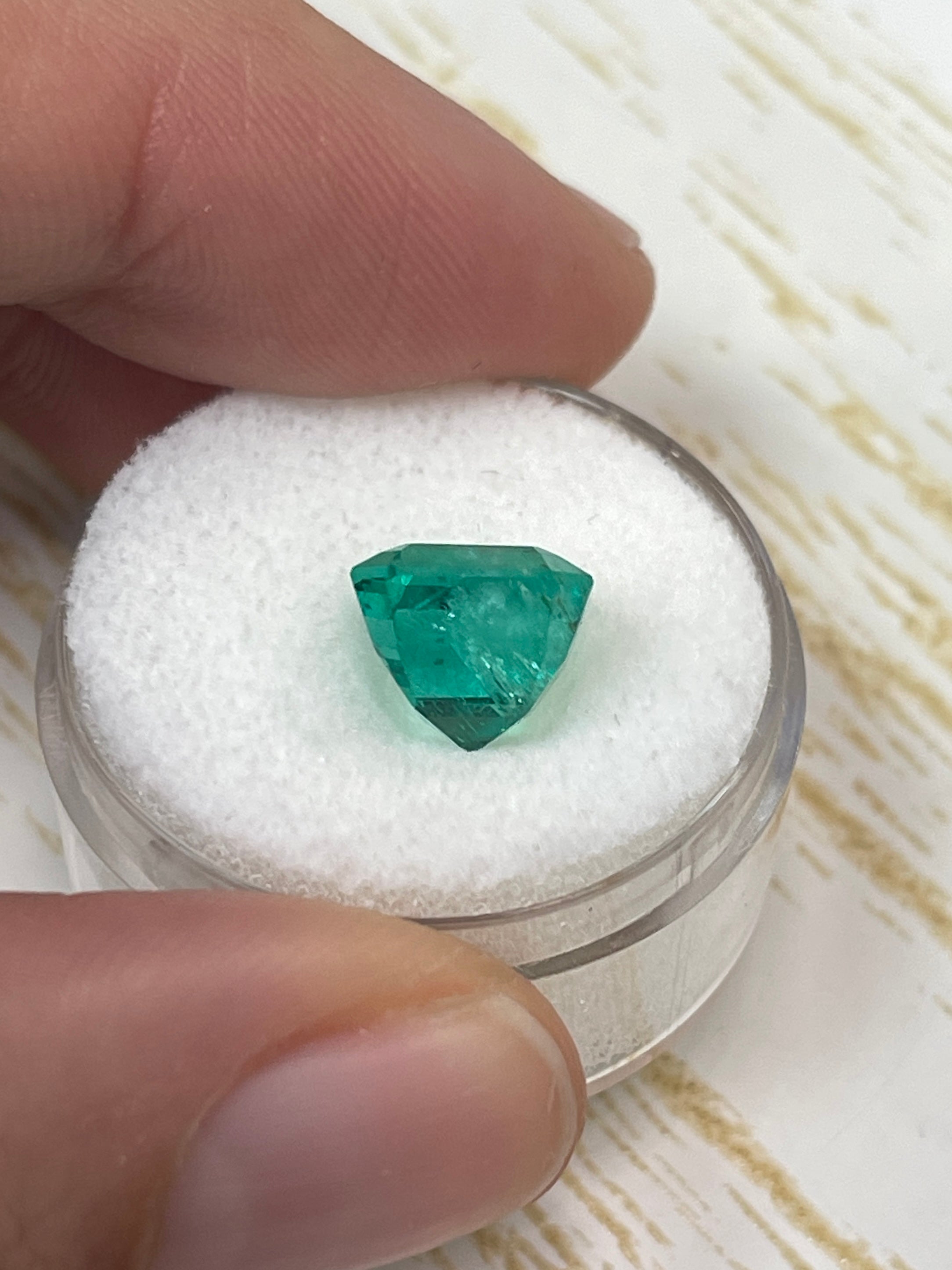 4.22 Carat 9x9mm Vivid Muzo Natural Loose Colombian Emerald Asscher Cut Gemstone for Jewelry Making & Engagement Rings